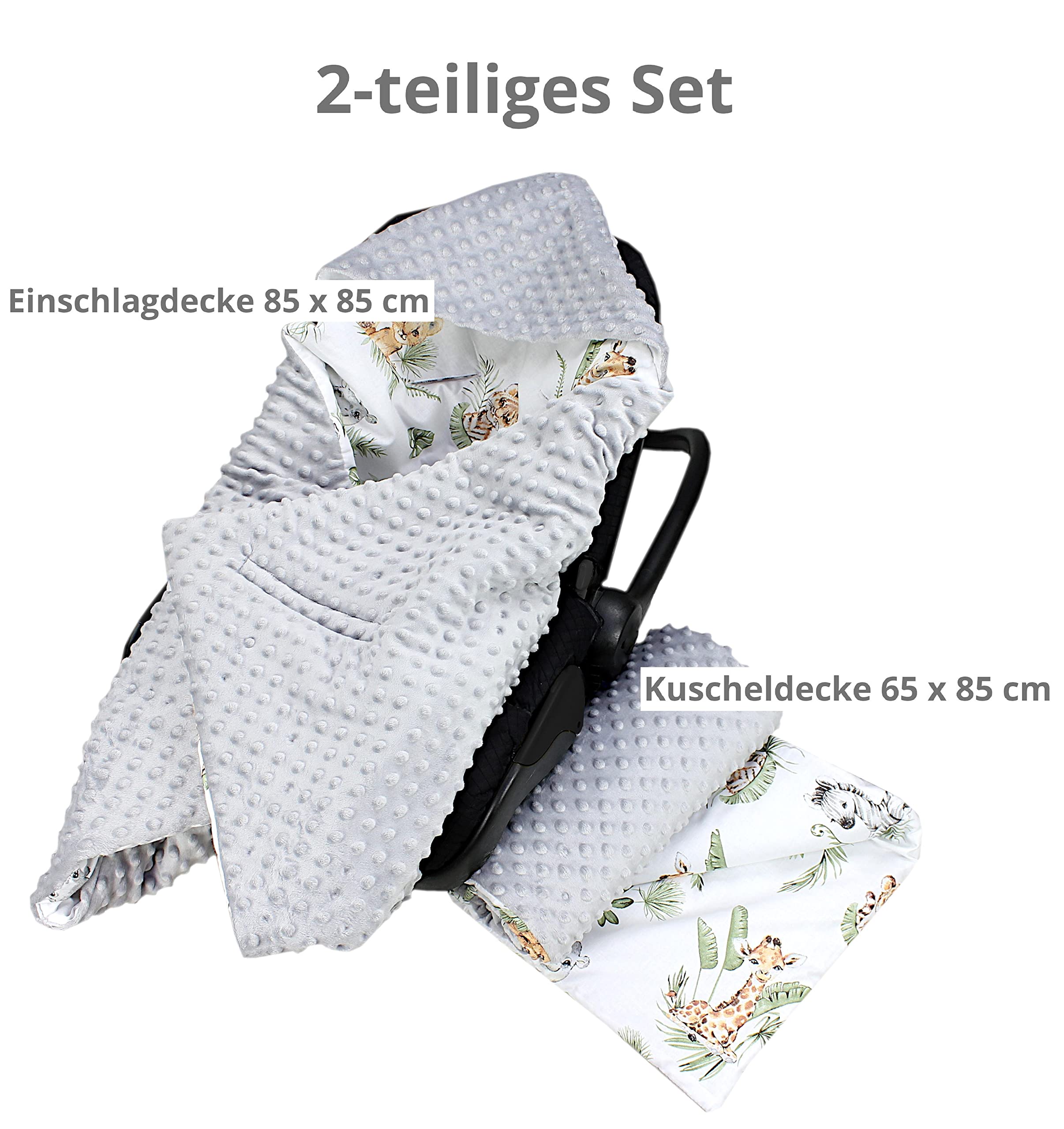 TupTam Couverture de Bébé 85 x 85 cm pour Siège Auto Buggy Coque Universelle Minky Coton