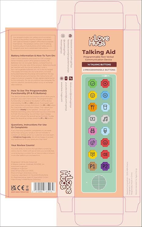 AAC Device for Autism & Speech Therapy. Non Verbal Communication Tool. | Programmable AAC Communication Device for Kids & Adults. Alternative to Autism Communication Cards & PECS Cards for Autism