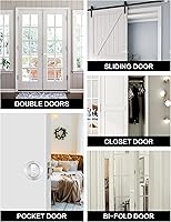 Vista 2 de Lethato 1 Paquete Redondo de Herrajes para Puerta Corredera de Níquel Cepillado, Cerradura de Puerta Corredera, Pestillo de Puerta Corredera