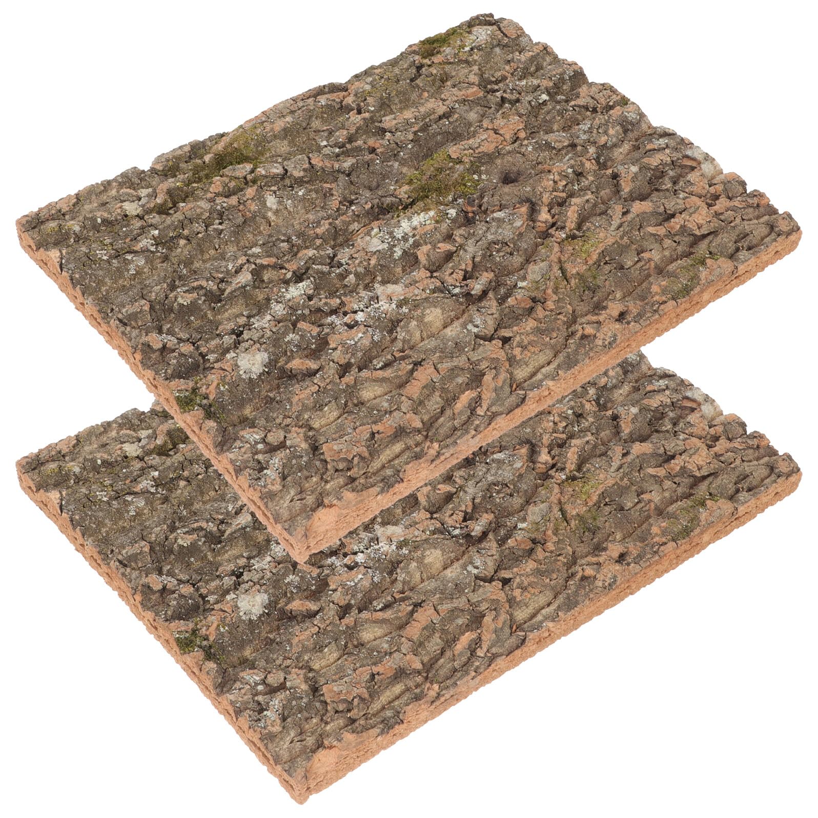 Mipcase Corteza de Corcho Natural para Terrario de Reptiles, 2 Piezas, Fondo Decorativo y Estera para Escalar, Adecuado para Lagartijas y Geckos en Contenedores de Vidrio