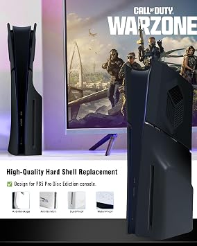 Faceplates for PS5 Slim Accessories with Cooling Vents, Joso Replacement Case Cover for PS5 Slim Disc Edition 4 Cover Plates, Anti-Scratch Dustproof Skin ABS Plates Black