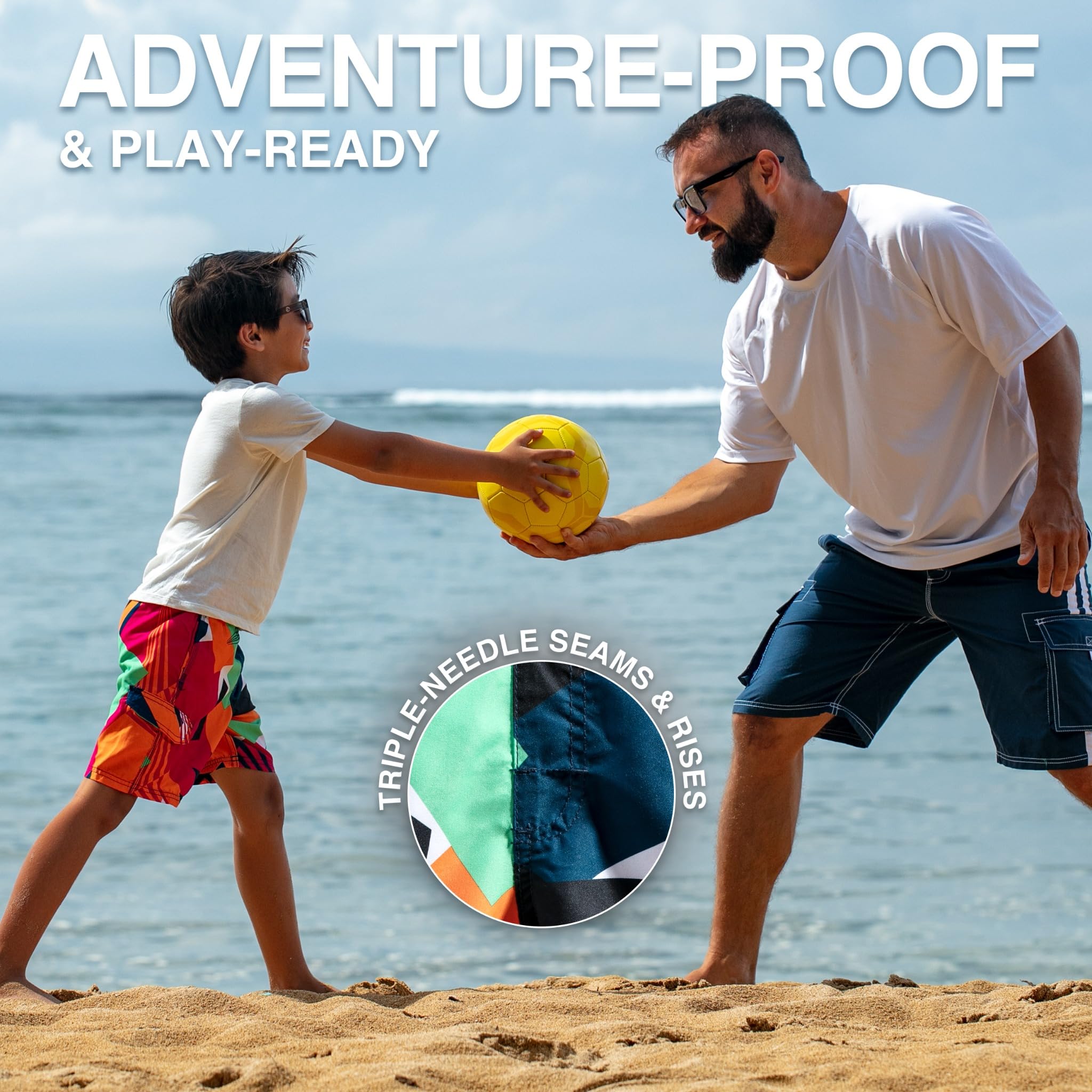 Kanu Surf Big Line Up Badehose für Jungen, schnelltrocknend, UPF 50+ - Mehrfarbig - Groß