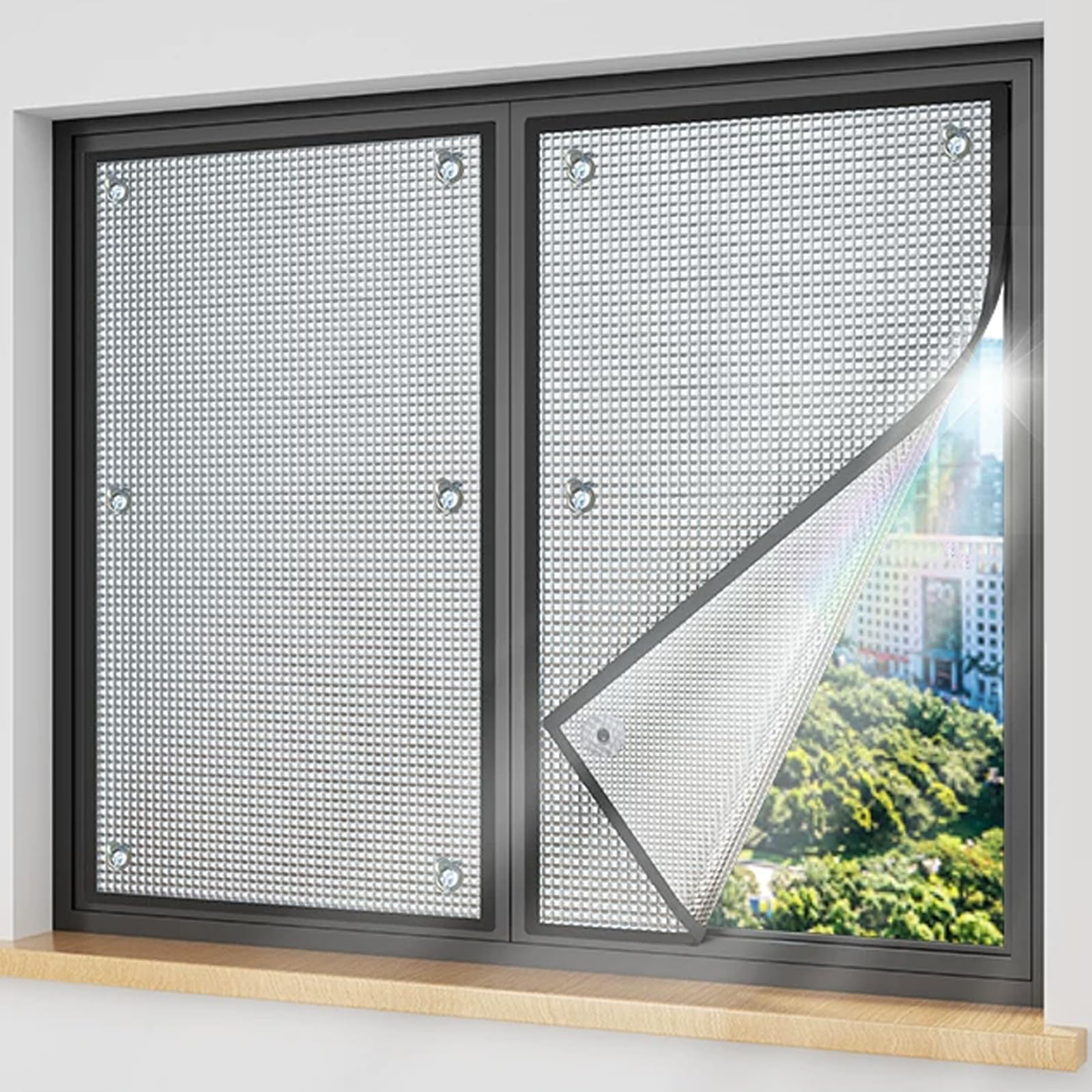 Reflective Window Uv Film Heat Control Glass Film,Daytime Privacy (120x240cm)