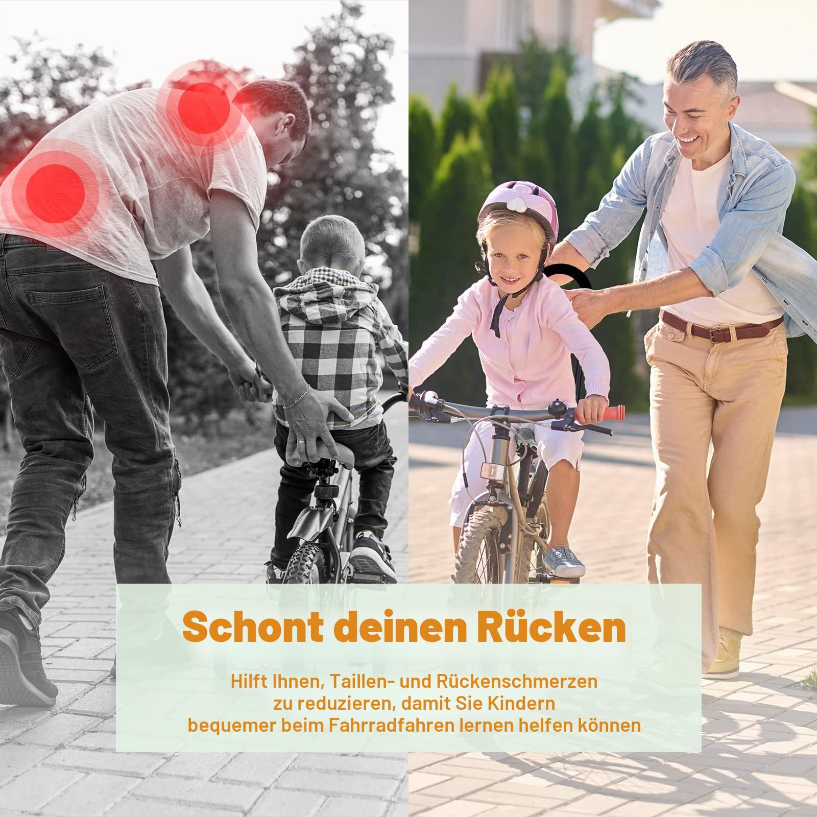 MOSHAY Kinderfahrrad Schiebe und Fahrrad Fahren Lernhilfe universale Schiebestange überall passend