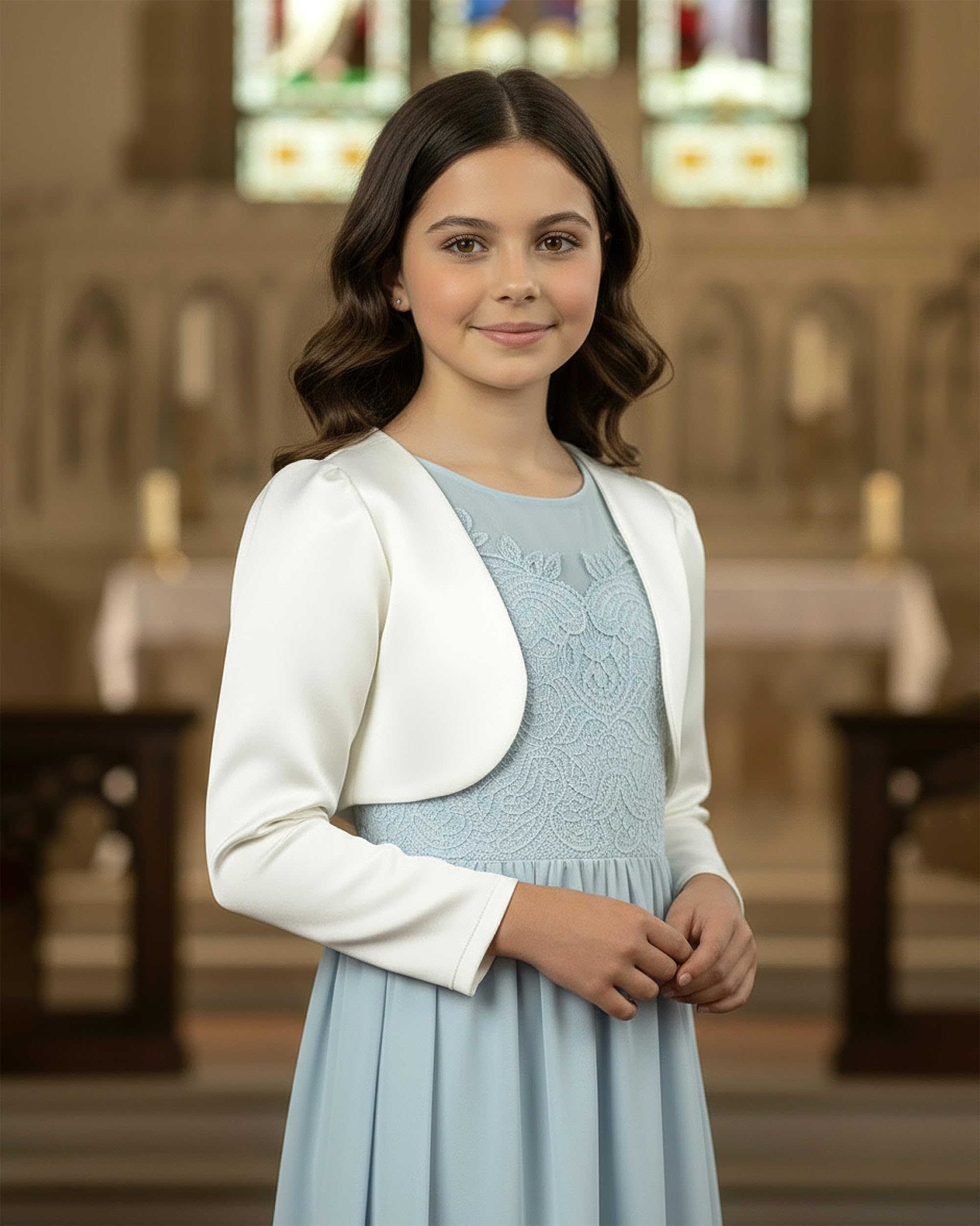 BlackButterfly Enfants Satin Manche Longue Boléro Filles