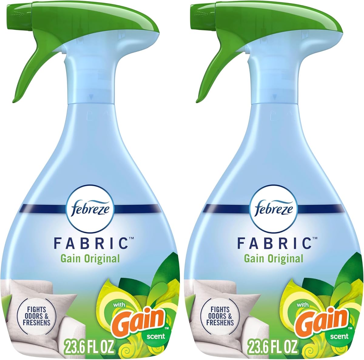 Febreze Ambientador en aerosol para tela, refrescante para telas que combate el olor, alternativa a las pelotas de zapatillas, limpiador de sofá, spray de lino, multiusos, gana aroma original, 23.6 fl oz (paquete de 2)