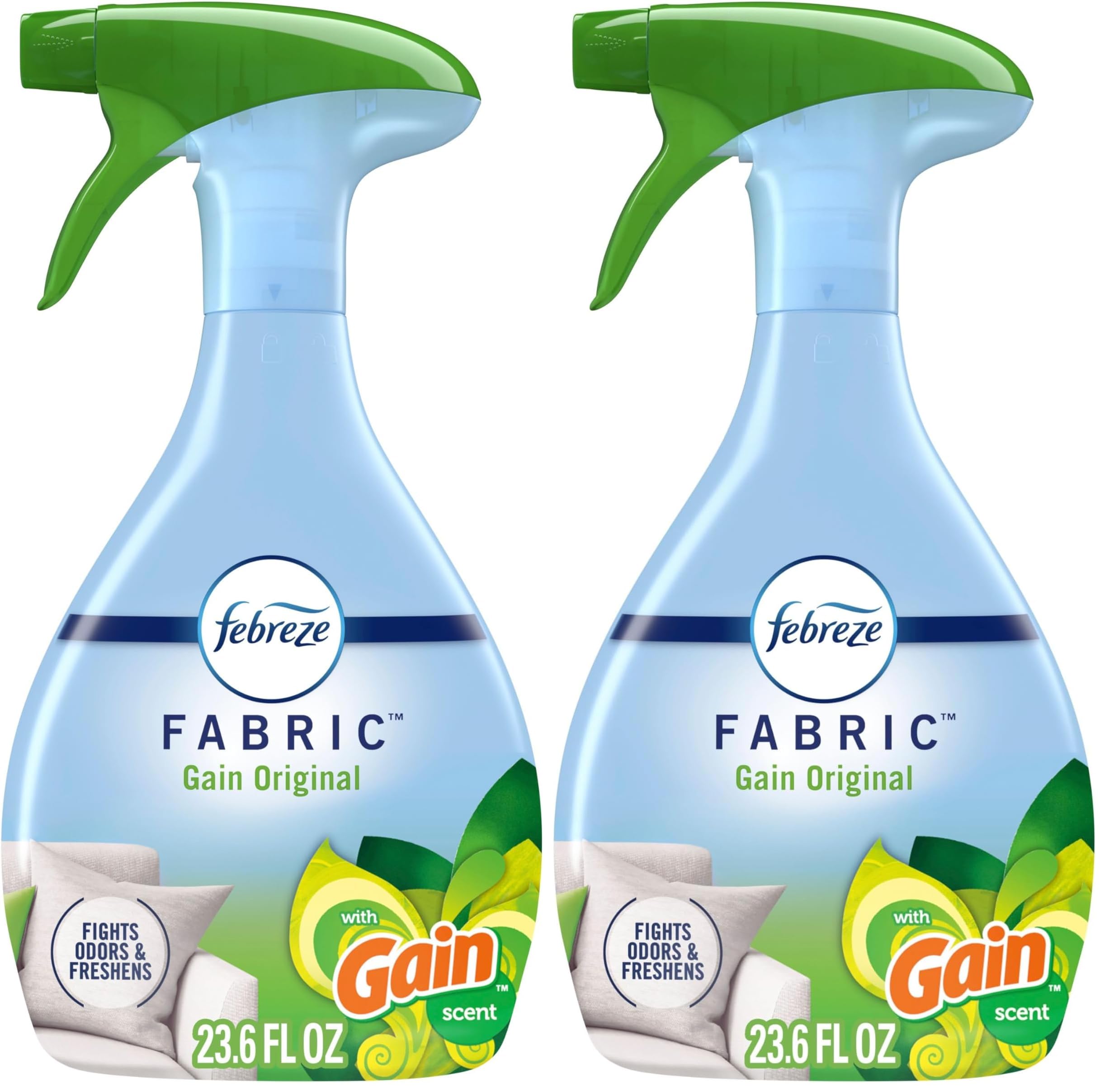 Febreze Fabric Spray Air Freshener, Odor-Fighting Fabric Refresher, Sneaker Balls Alternative, Couch Cleaner, Linen Spray, Multi-Use, Gain Original Scent, 23.6 fl oz (Pack of 2)
