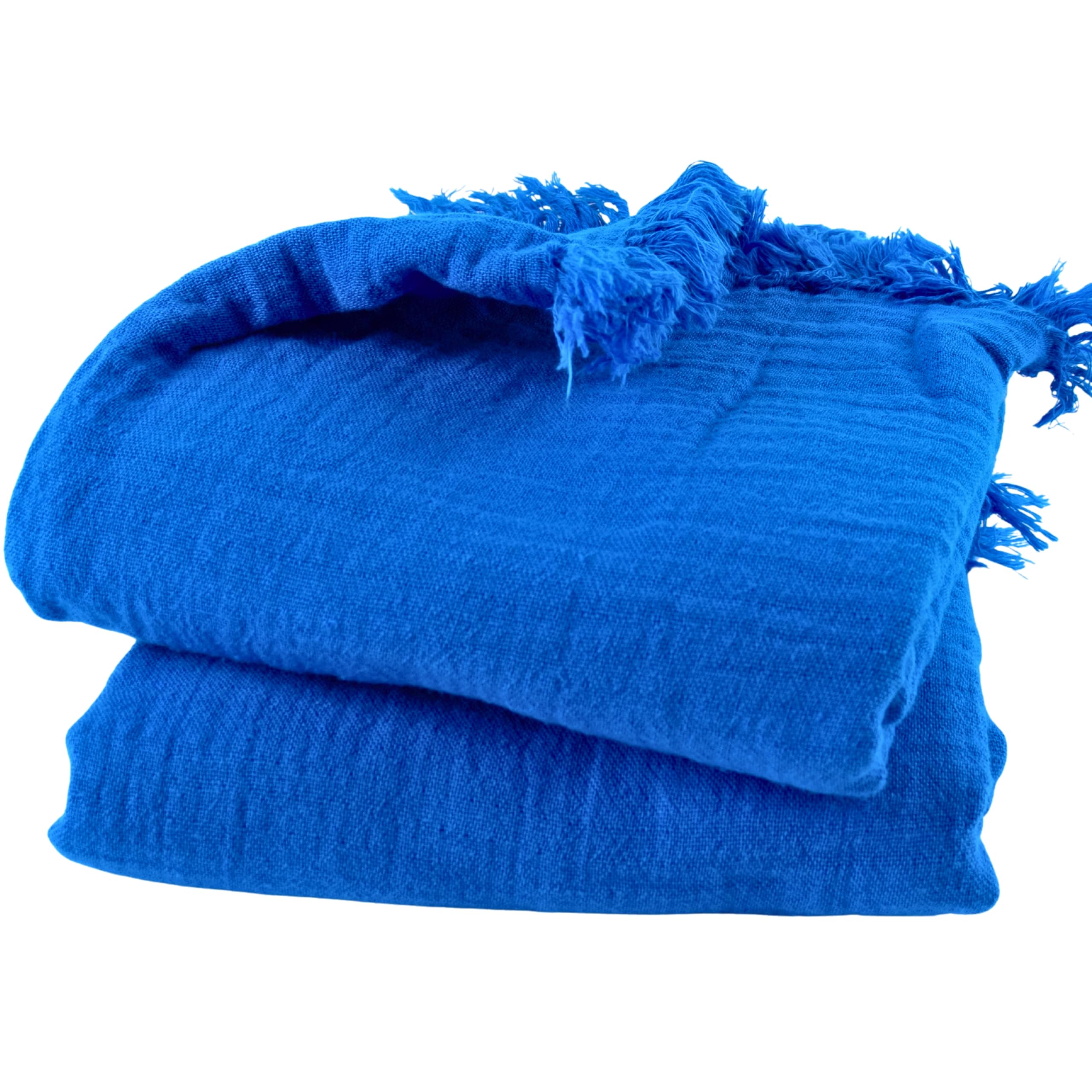 Badetücher 2er Set Luxus Musselin Handtücher für Erwachsene - Luxus 100% türkische natürliche Baumwolle Musselin Stoff Hamamtücher - Extra weich, saugfähig, schnell trocknend, leicht (Blau)