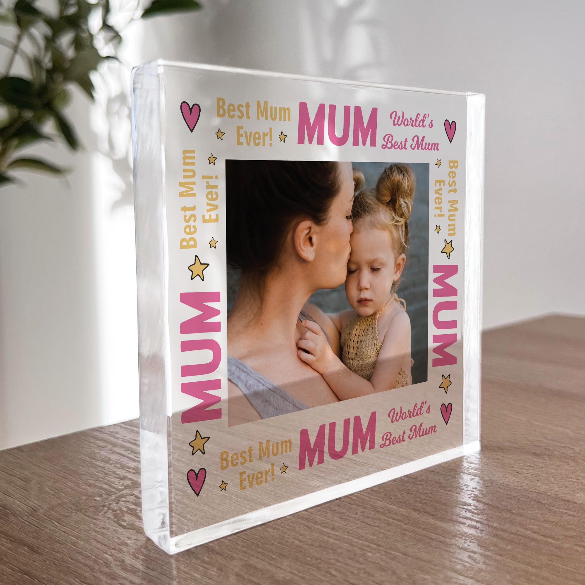 Red Ocean Mum Gifts Personalised Photo Block Gift For Mum Mummy Christmas Birthday Gift From Daughter Son Keepsake