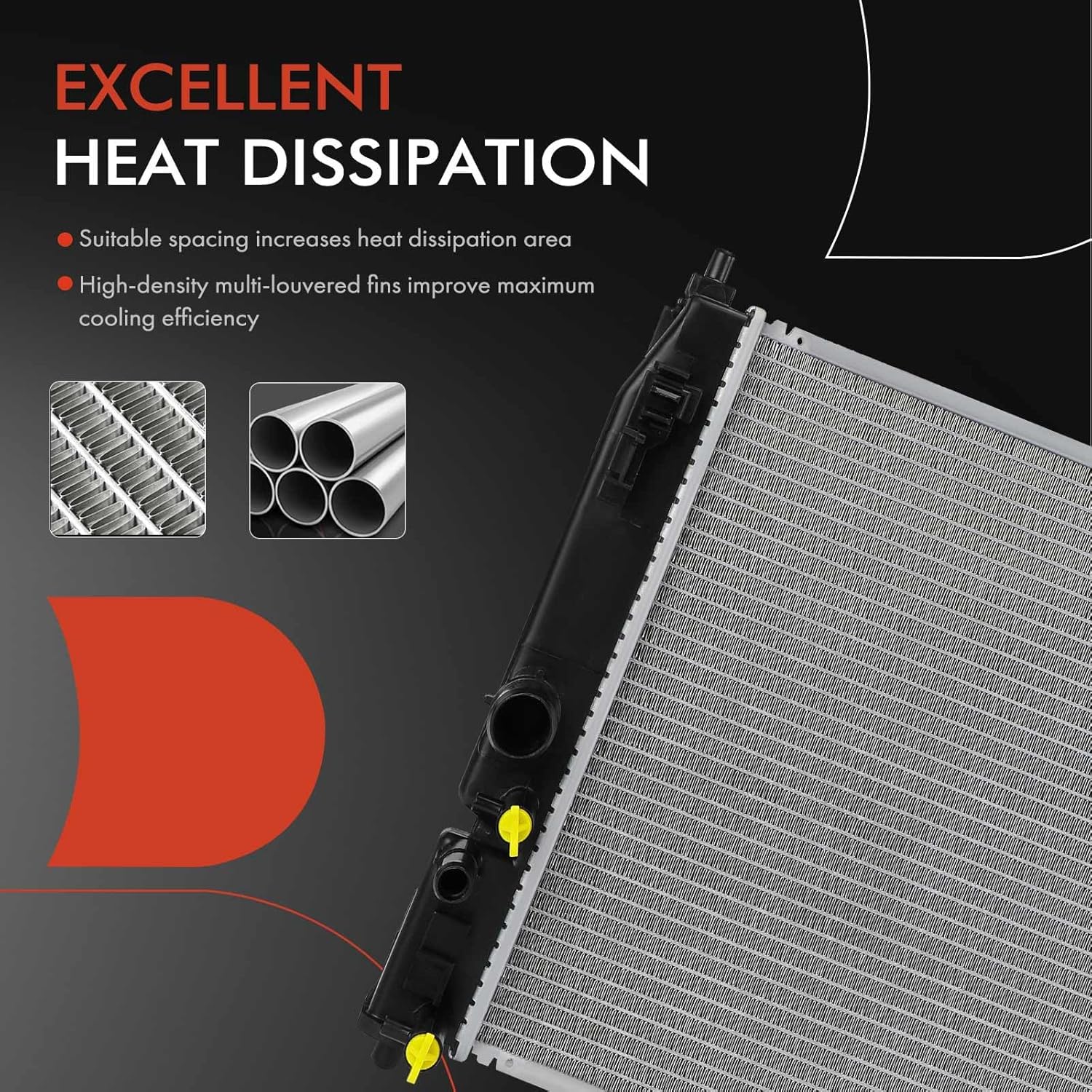 A-Premium Engine Coolant Radiator Assembly Compatible with Toyota Corolla 2022-2023, Prius/Prius Prime 2022 & Lexus UX250h 2020-2023, 1.8L 2.0L, Replace# 1640037380