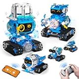 5 in 1 STEM Robot Building Toys for Boys Age 8-13, 494PCS Remote & App-Controlled Set Educational Coding Toy, Kids DIY Sound & Light Interactive Science Sets, Gift for Boys Girls 10-12