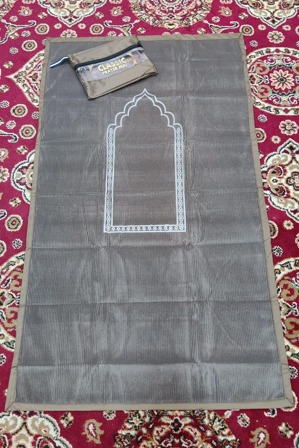 Weinbux Safri Velvet Prayer Mat/Travel Prayer Mat/Pocket Friendly Prayer Mat/Pouch Packing Velvet Prayer Mat (Multi Colour)-image-30