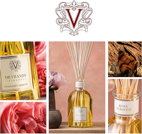 Miniatura 9 de Dr. Vranjes - Difusor Rosa Tabacco de 8.5 fl oz + paquete doble de varillas blancas (paquete de 3 piezas) - Fragancia casera de lujo, aroma