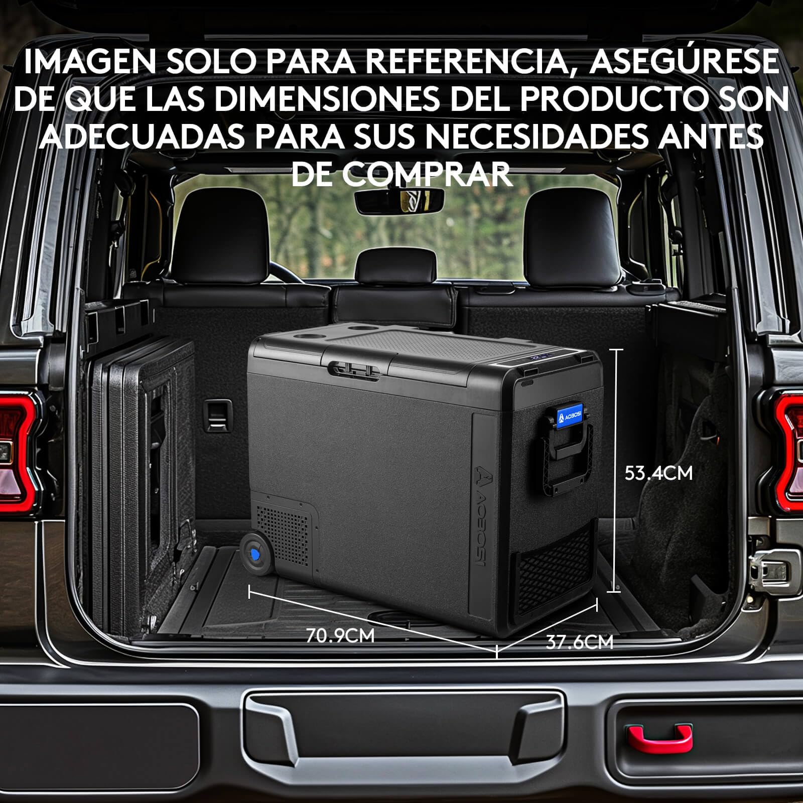AAOBOSI Nevera Portatil 58L, Nevera 12V Compresor -20°C a 20°C, 12/24V DC y 100-240V AC Rugged Nevera para Coches, Casa, Viajes, Barco, Autocaravana, Camping y pesca