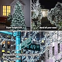 Vista 6 de ITICdecor Luces de Cadena de Navidad de 33 pies con 100 LED, Luces de Cadena de Hadas Estrelladas Impermeables a Batería, 8 Modos de Luces