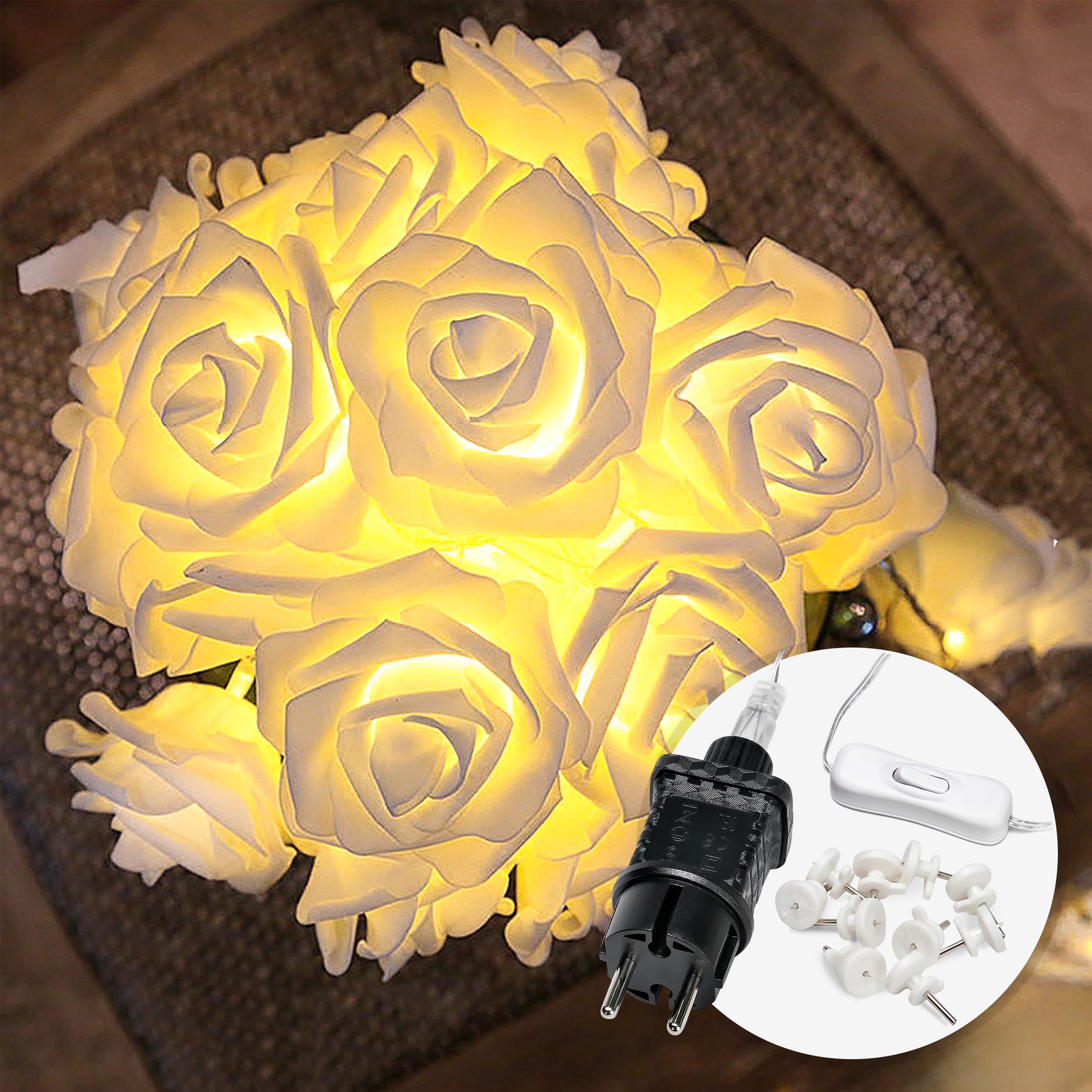 CozyHome Osterfreude Catena Luminosa Led A Spina Per Pasqua: 40 Led, 2 Metri, Decorazione Casa Per Finestre O Albero Di Pasqua