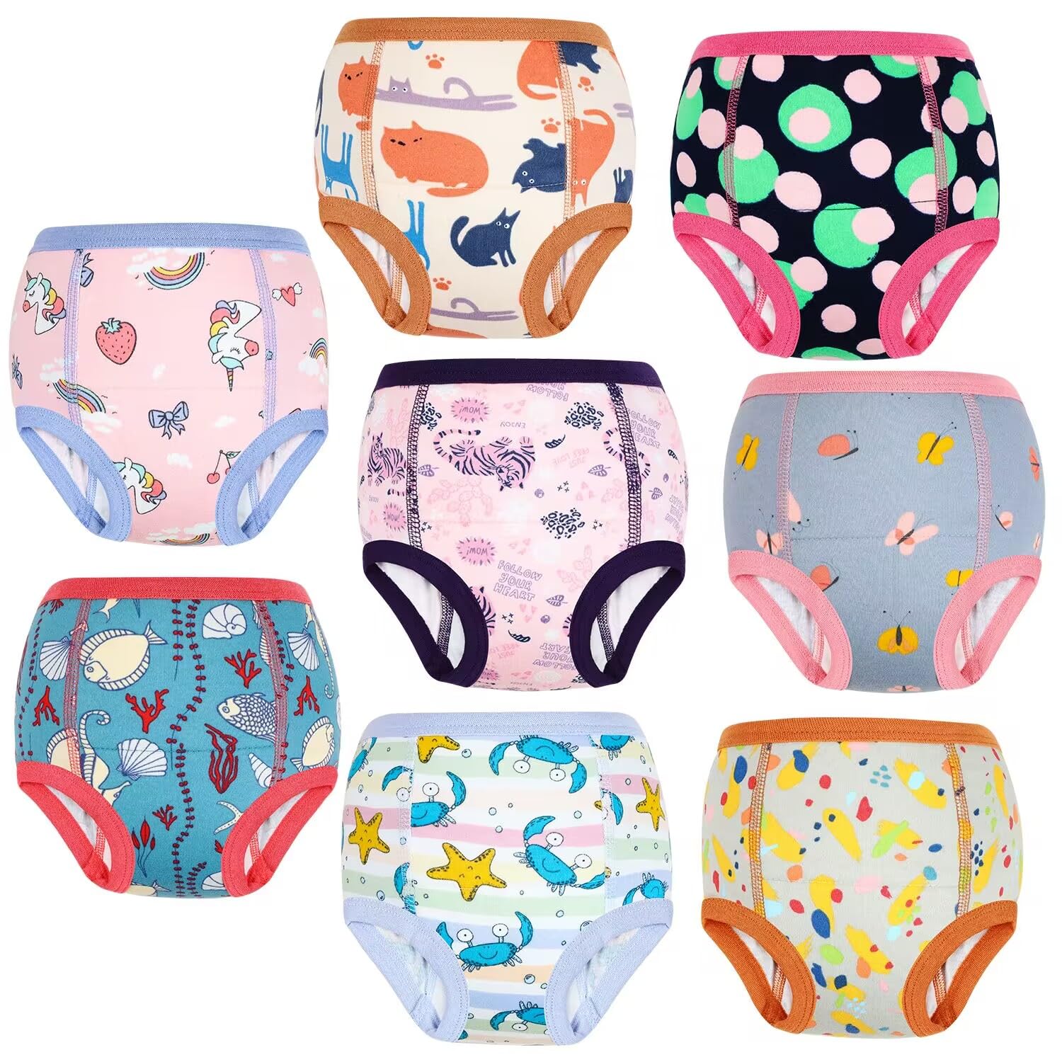 FLYISH DIRECT Potty Training Pants for Boys, Reusable Training Pants for Toddlers, 8 Packs of Absorbent Potty Underwear for Daytime Toilet Training, Green Dinosaur, 4 Years — view 8