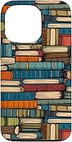 Vista 10 de iPhone 12/12 Pro Pila de libros leídos biblioteca ilustración amor lectura pilas caso