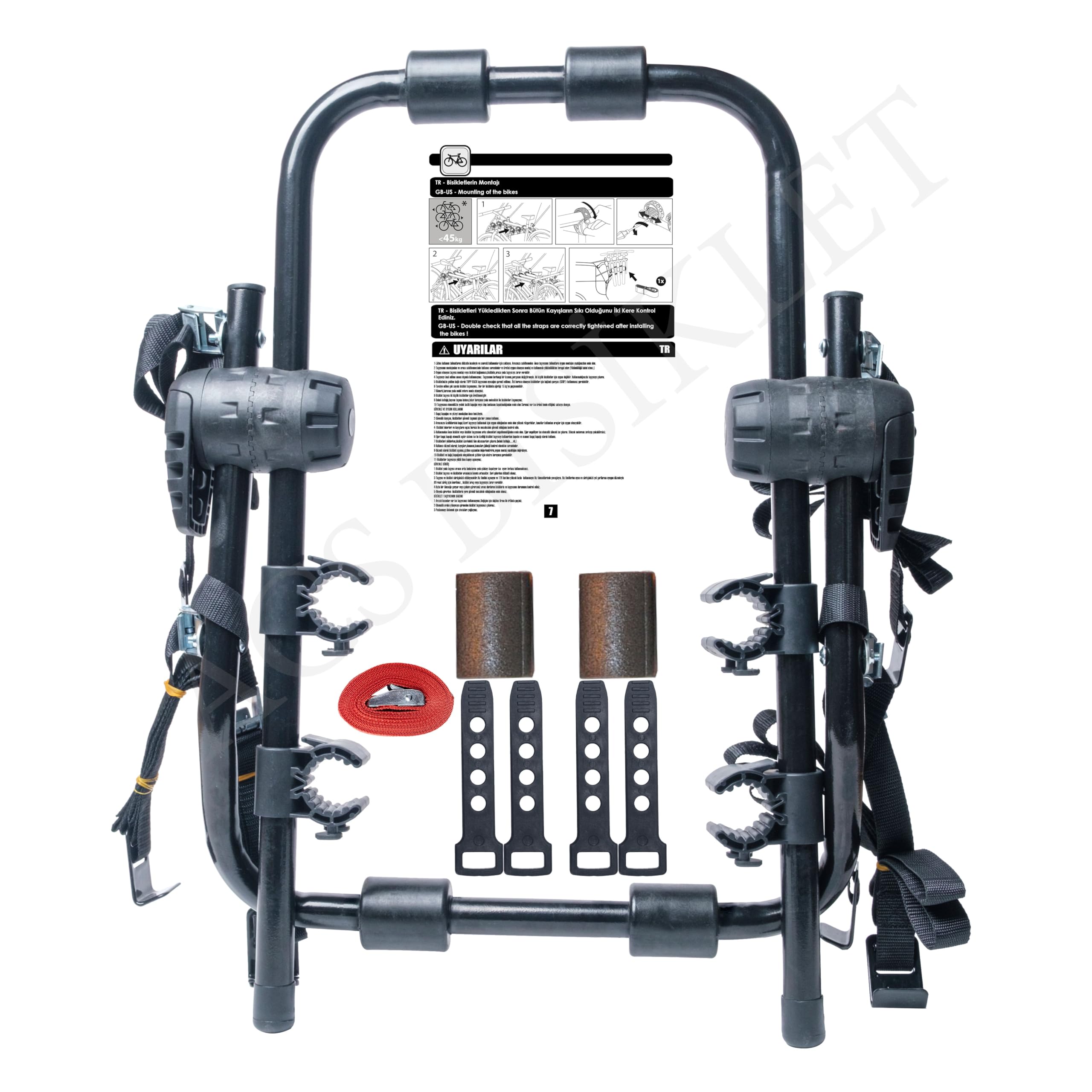 ACS PRO - 2 portabicicletas, 2 soportes para bicicletas, fácil de usar, puede transportar 2 bicicletas