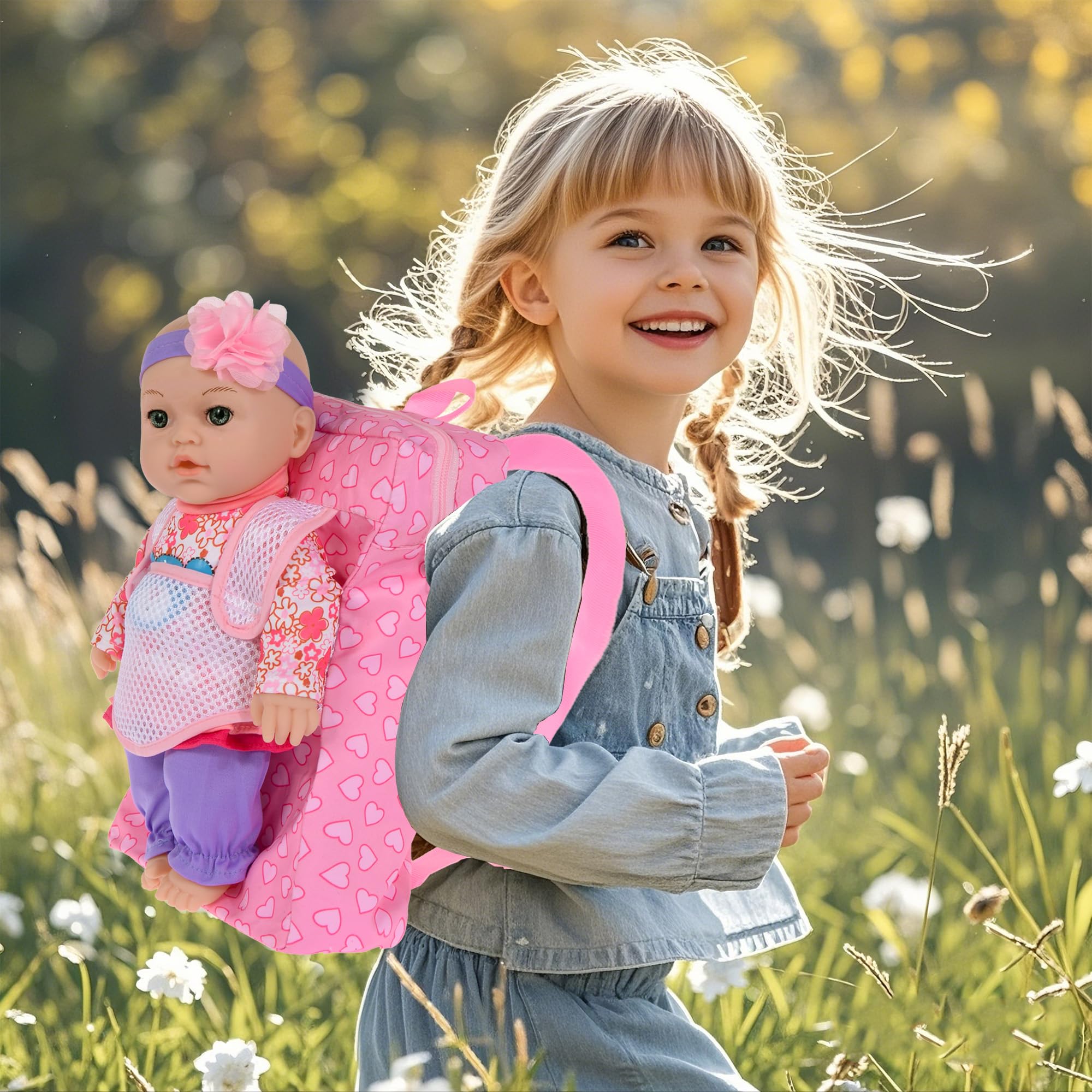 Muñeca de bebé de 12 pulgadas y accesorios, muñecas de bebé Reborn de la vida real con 3 juegos de ropa, mochila, chupete, botella 5