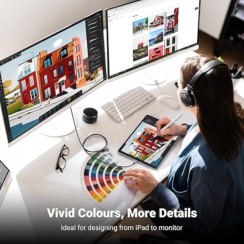 Miniatura 4 de UGREEN Cable USB C a HDMI (4K a 60 Hz) de 3.3 pies, adaptador tipo C a HDMI, Thunderbolt 43 a HDMI para oficina en casa, compatible con iPhone 15