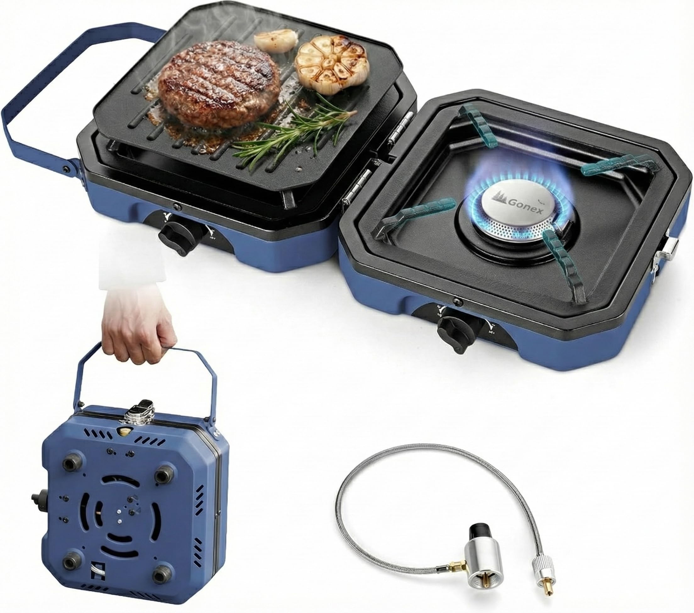 Gonex Camping Stove Propane, 2 Burner Portable Camp Stoves for Camping