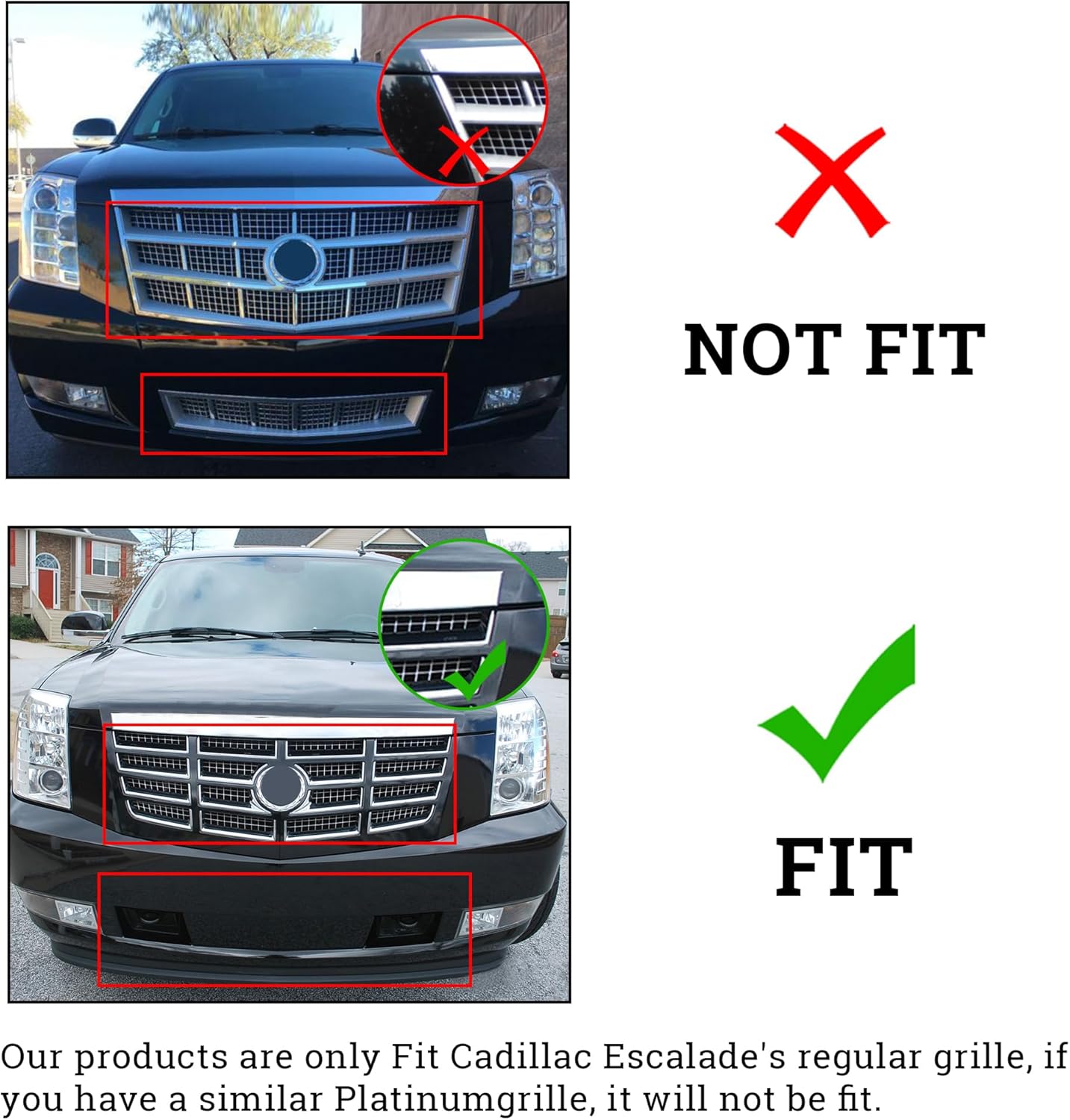 ECOTRIC Hood Molding Trim Compatible with 2007-2014 Cadillac Escalade Replacement for GM1235107 15907251 Hood Moulding Chrome Plastic