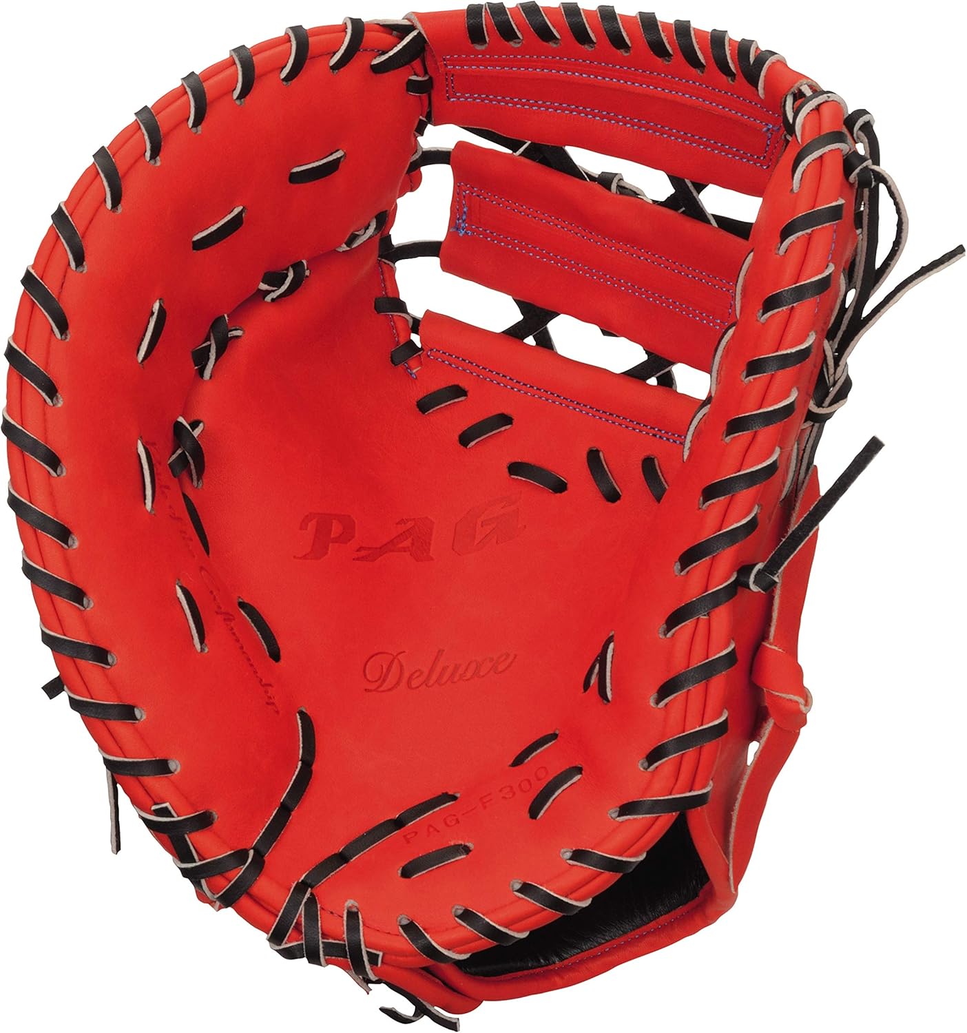 HI-Gold PAG-F300 PAG Deluxe Series First-Base Mitt, Fire Orange X Black
