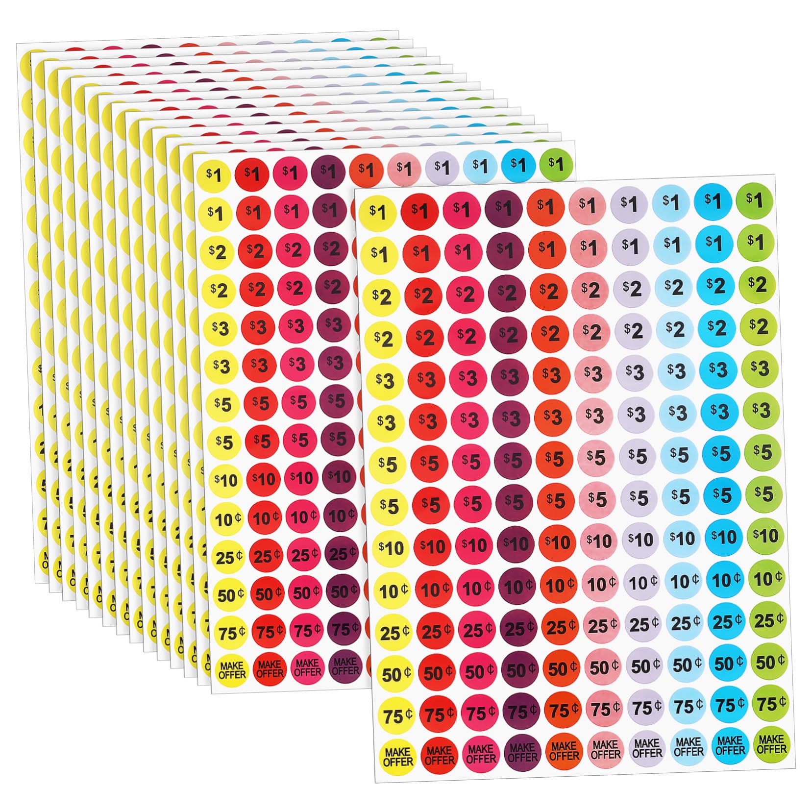 SEWACC 15 Sheets Product Tag Garage Sale Stickers Retail Prices Stickers Retail Tags Circle Stickers Pricing Label Stickers Pricing Sign Rummage Sale Stickers Tag Stickers Paper