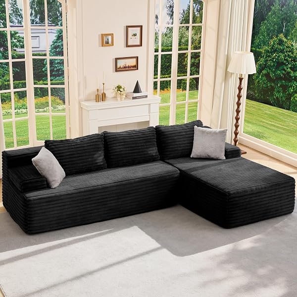 Hobestluk Modular Sectional Sofa Couches L-Shape Couch 3 Seat Modular Sofa Memory Foam Sectional Couches for Living Room