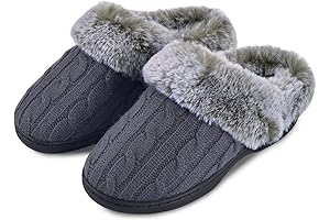 Women's Over-the-Ankle Soft Cable Knit Parlovable Slippers