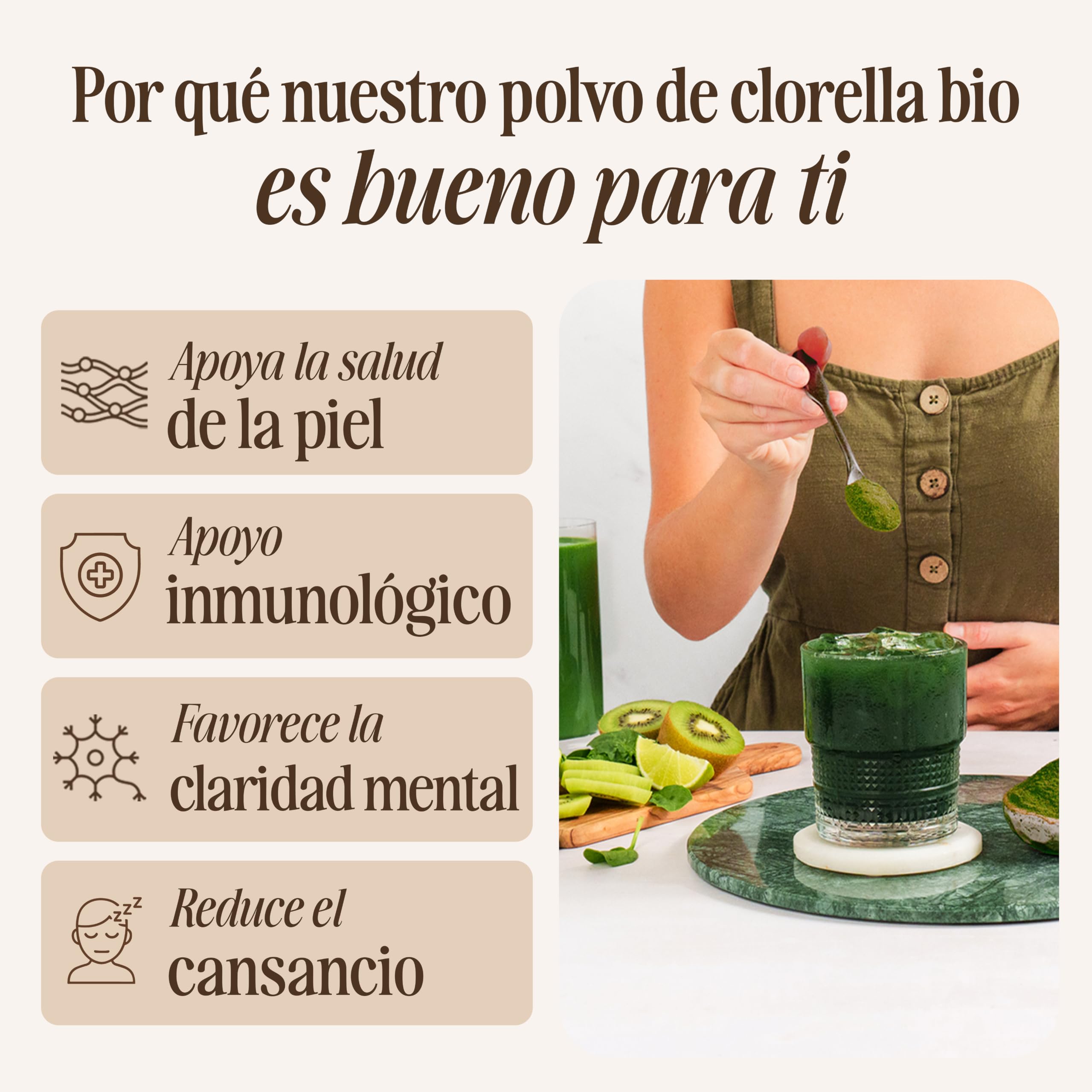 Sevenhills Wholefoods clorella En Polvo, Pared Celular Rota, Orgánico 500g