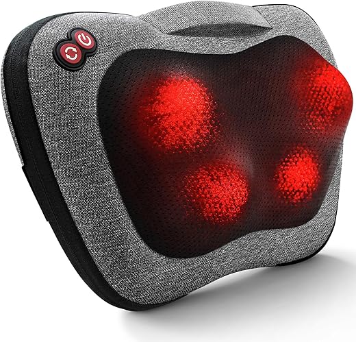 VIKTOR JURGEN Shiatsu Back Massager with Heat – Deep Tissue Massage for Neck, Shoulder, Leg, Upper & Lower Back Pain Relief, Electric Kneading 3D Massage Pillow Gifts for Men Women Dad, Mom, Christmas