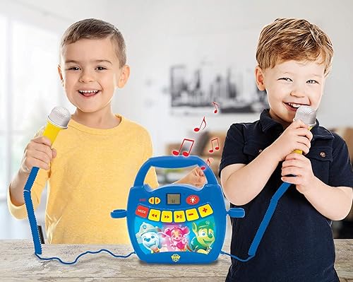 Miniatura 9 de Lexibook Paw Patrol - Reproductor digital de karaoke portátil para niños - Micrófonos, efectos de luz, Bluetooth, funciones de grabación y cambio de