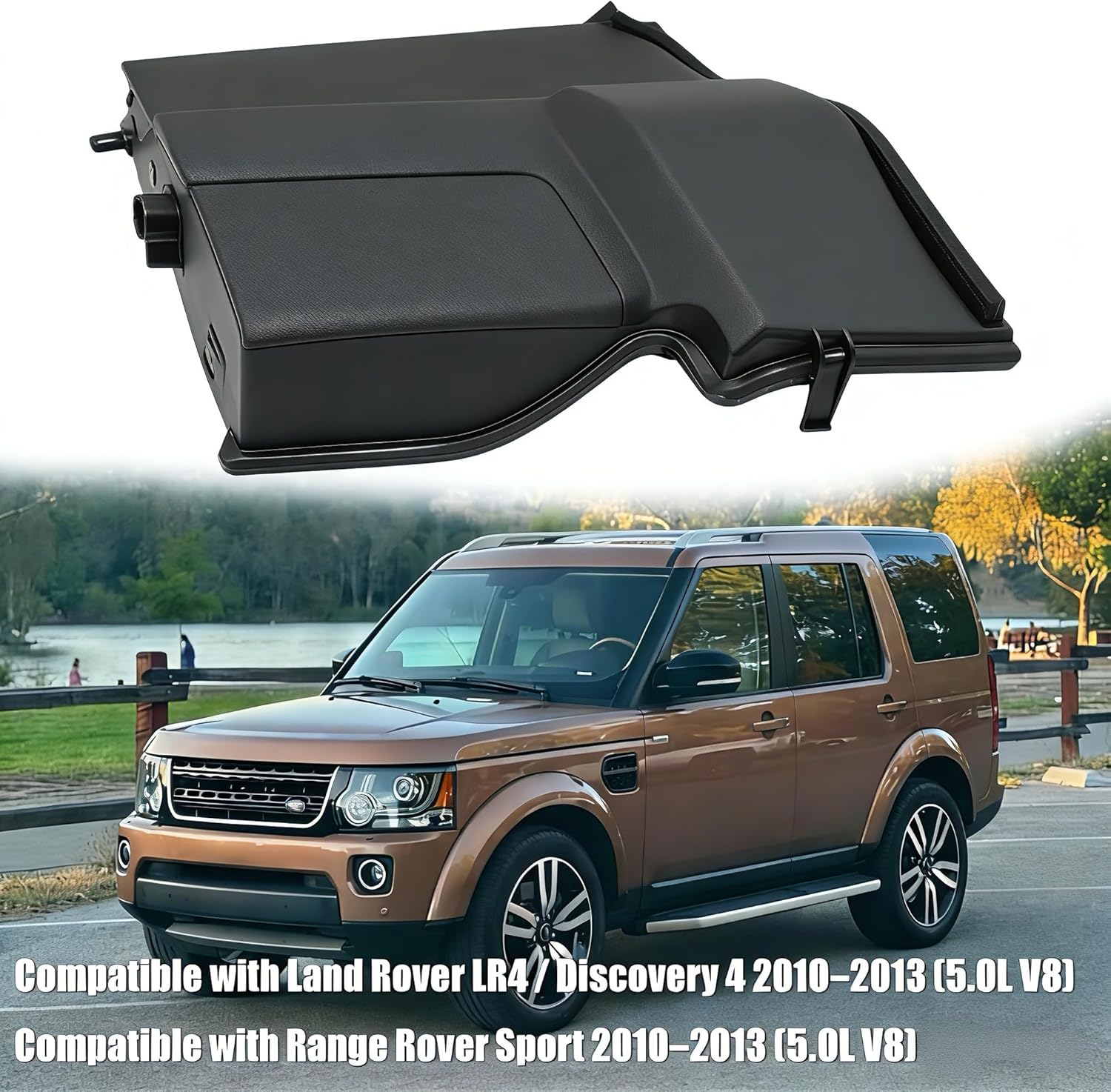 Right Passenger Side Battery Box Cover Black LR018527 for Land Rover Discovery 4 LR4 2010-2013 & Range Rover Sport 2010-2013