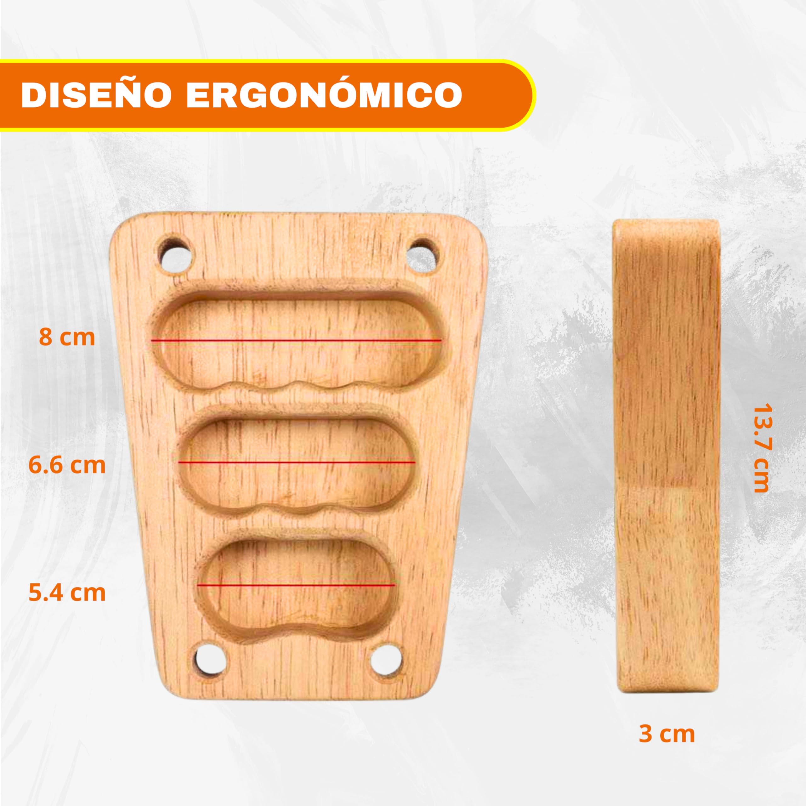 Hangboard Portátil De Madera Para Entrenar Fuerza De Dedos En Escalada, Con Agujeros Múltiples Y Cuerda Ajustable