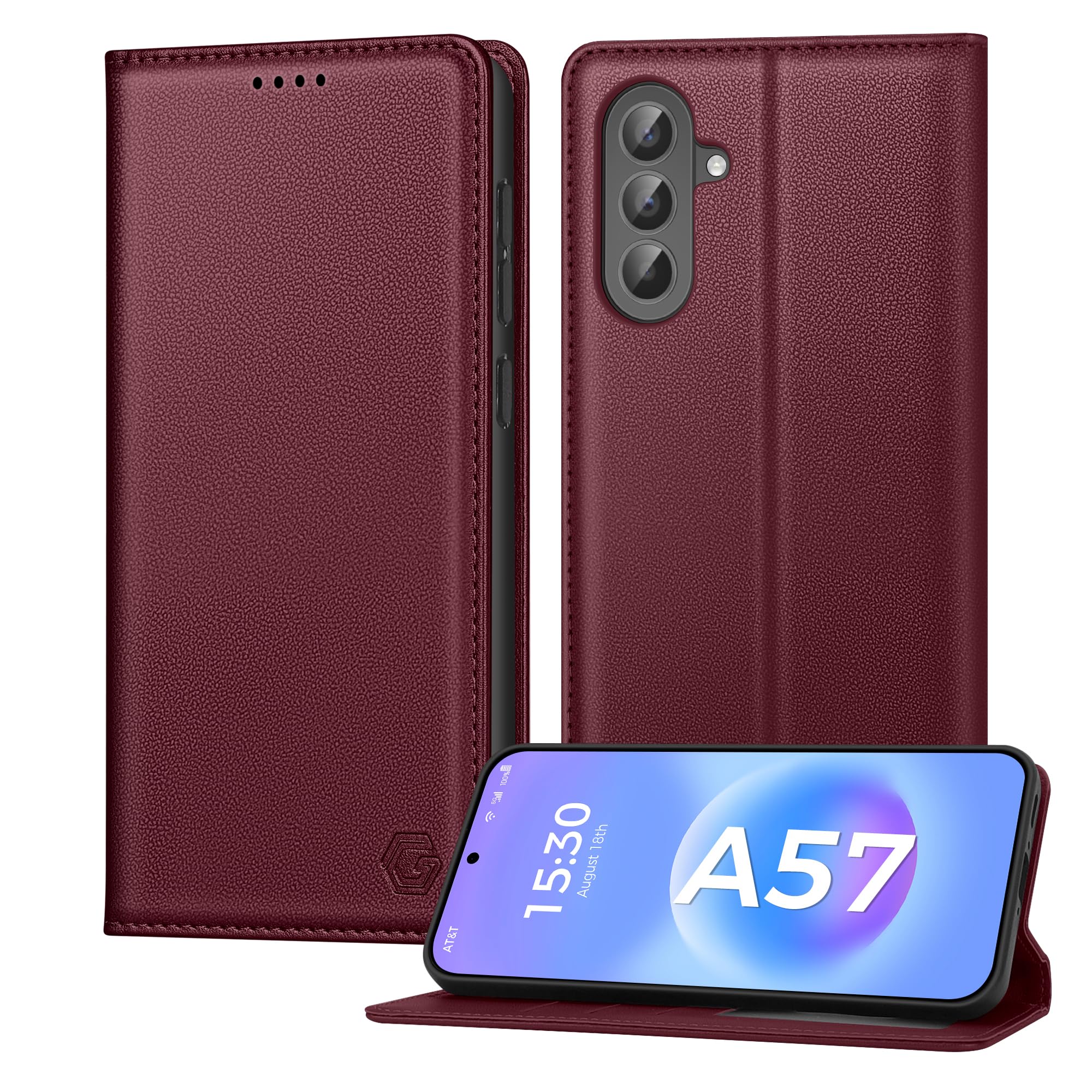 Kirnntca Handyhülle für Samsung Galaxy A57 5G Hülle, Kartenfach Premium PU Leder Klapphülle Schutzhülle, Standfunktion Tasche Flip Case für Samsung Galaxy A57 5G