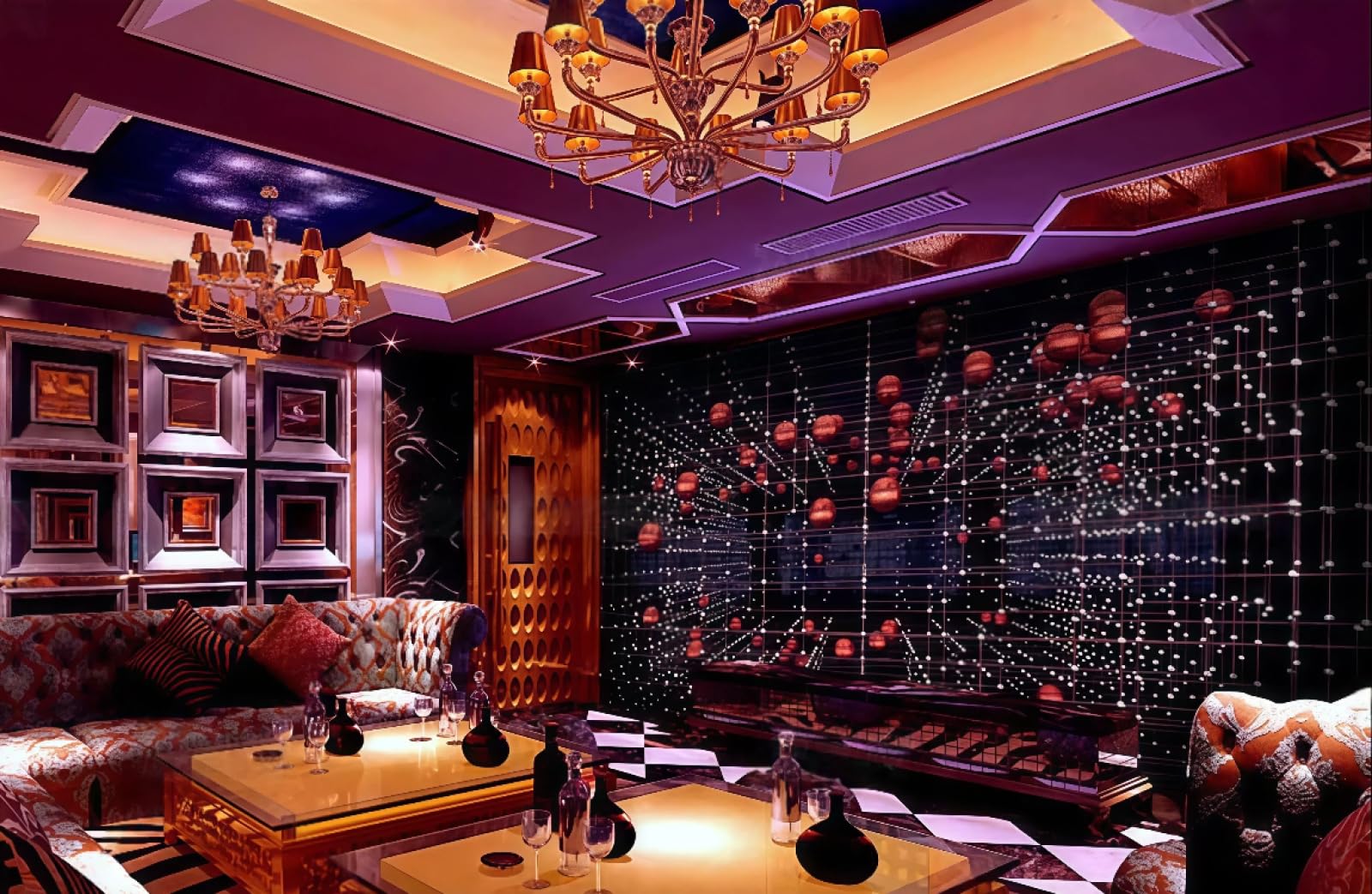 rskjdghshd Wallpaper Three-Dimensional Space Brilliant Colors Light Music Theme Bar Western Restaurant Background Wall Mural Afternoon Tea Coffee Shop Wallpaper,3D,250x175cm