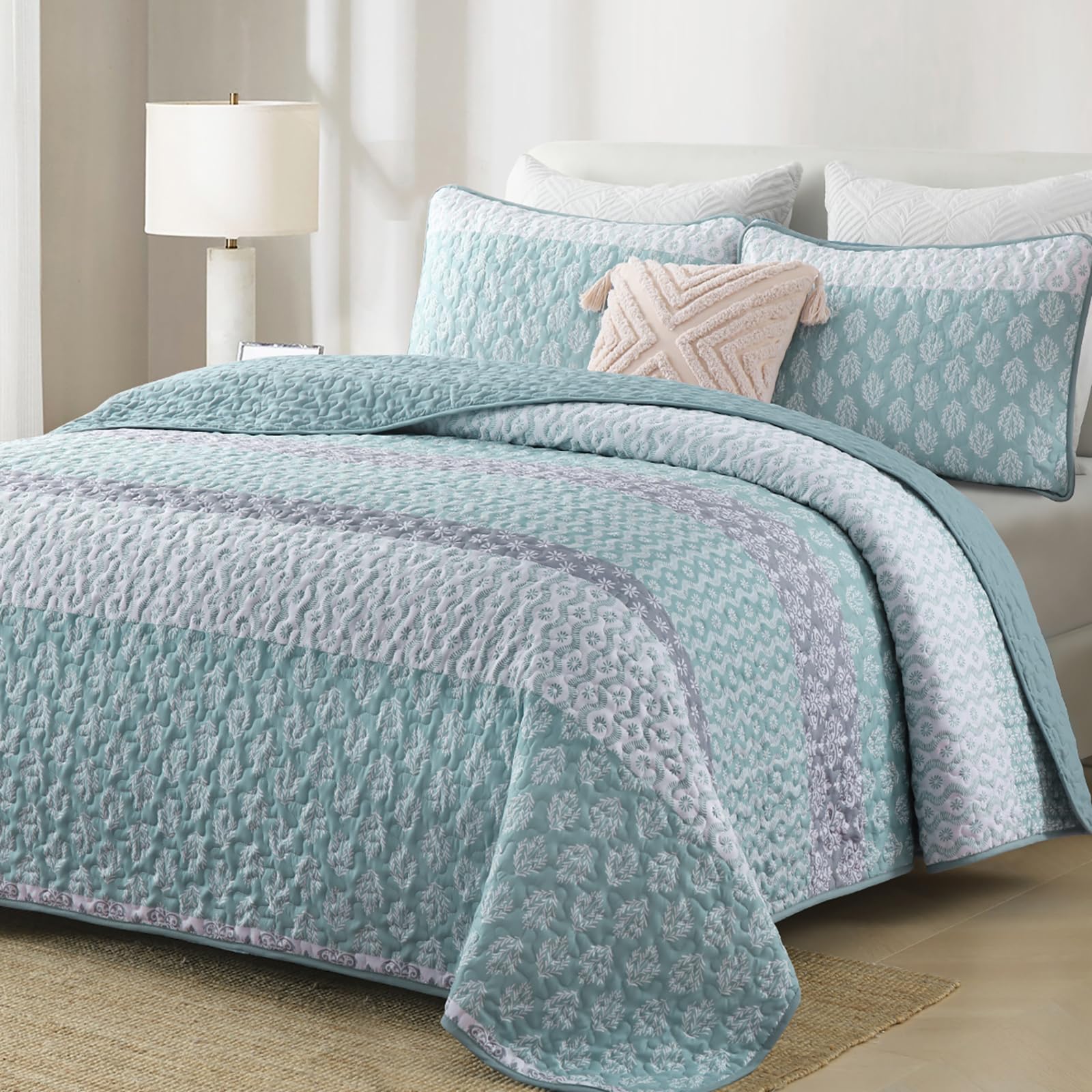 Cottolester Boho Quilt Queen Size Teal