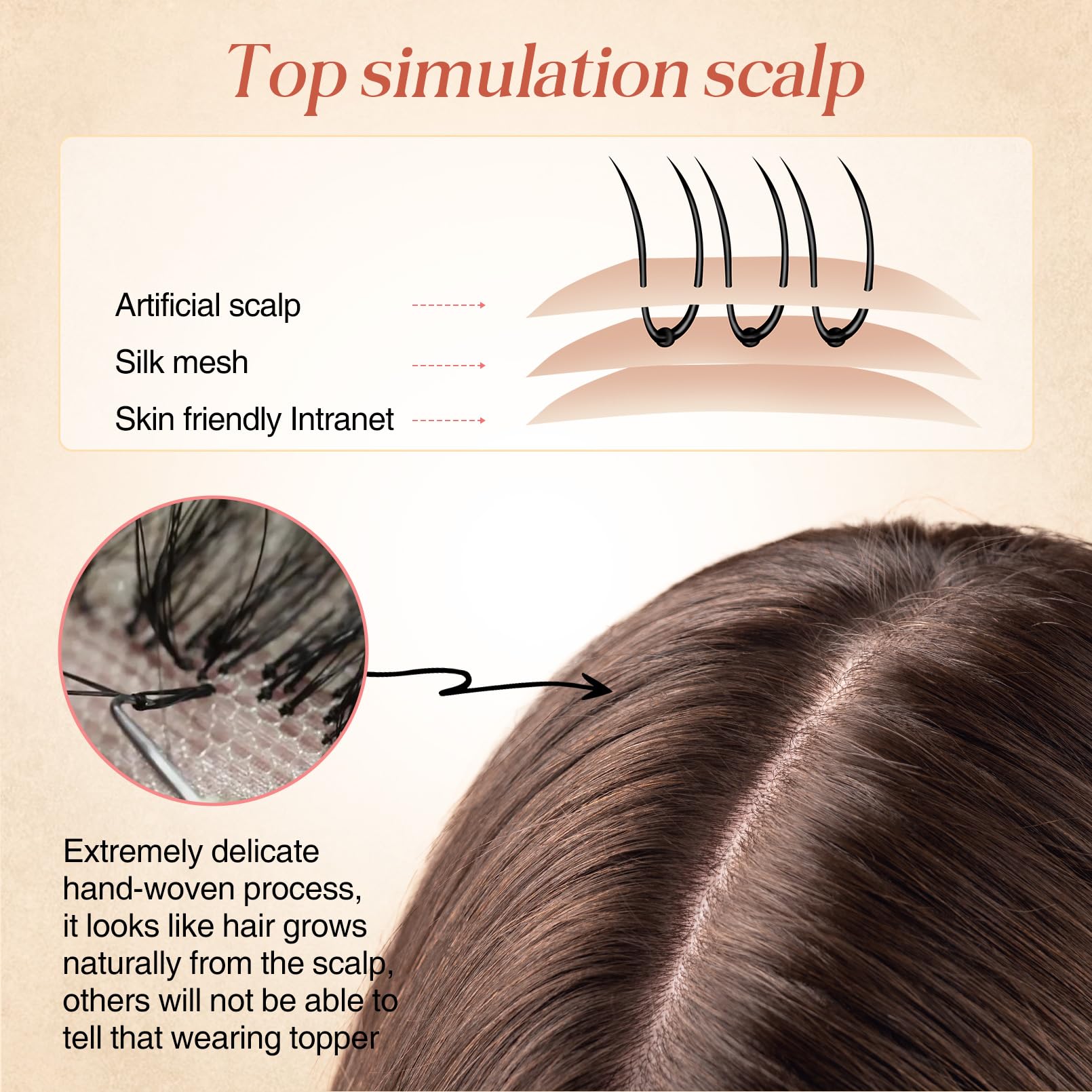 Real Human Hair Topper 10 Inch Lace Base 3 Clips Thinning Hair Solution Starting 2026 with a new hair loss solution designed for  main image 3
