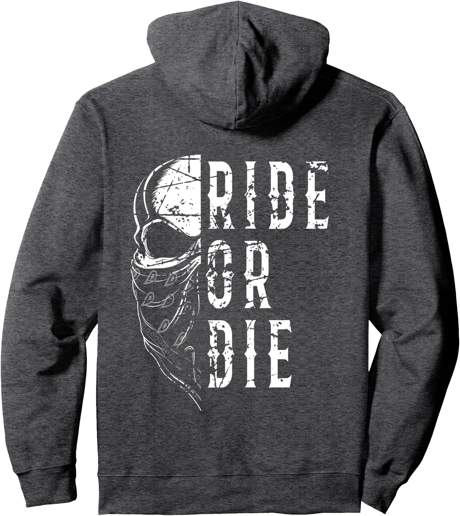 Ride or Die | Biker | Motorcycle Skull | Motorcycle Rider Pullover Hoodie