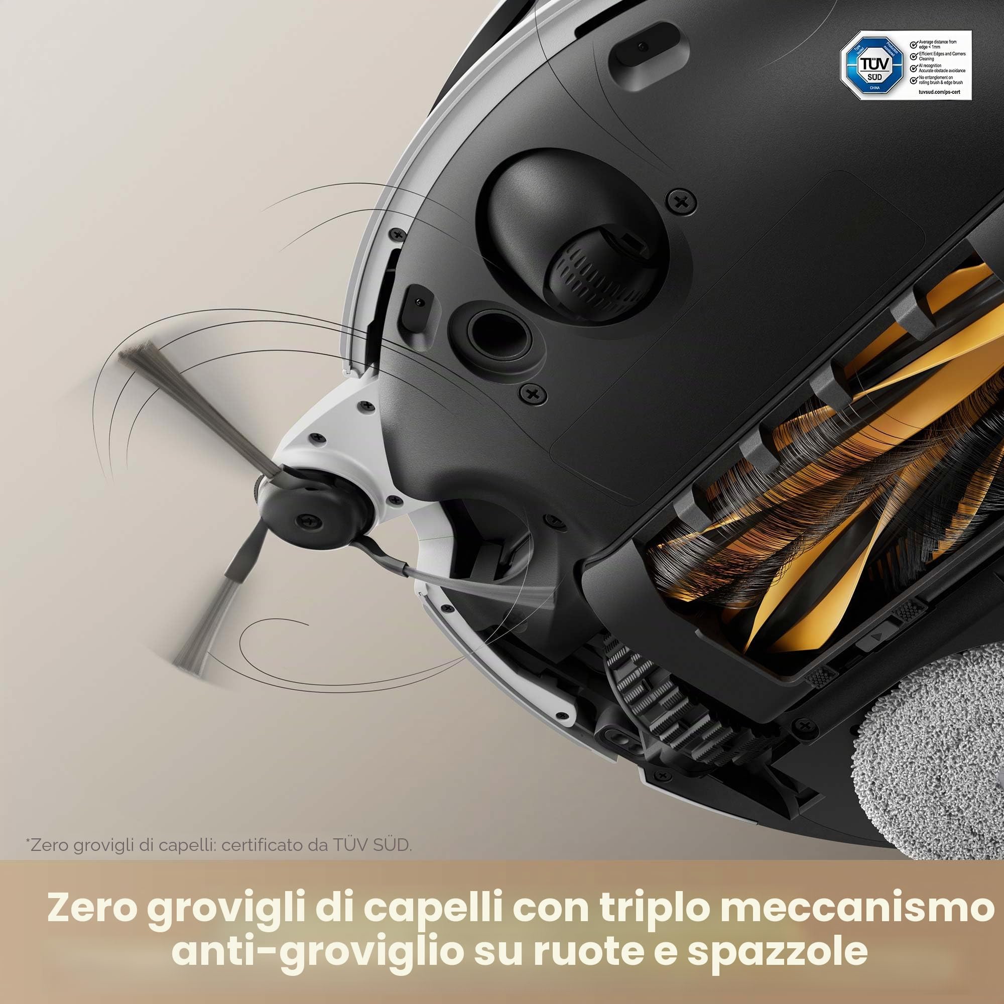 Mova V50 Robot aspirapolvere e scopa ultra completa, aspirazione 24.000 Pa, navigazione sollevabile con superare gli ostacoli e scopa ad acqua calda con sistema DuoSolution progettato per