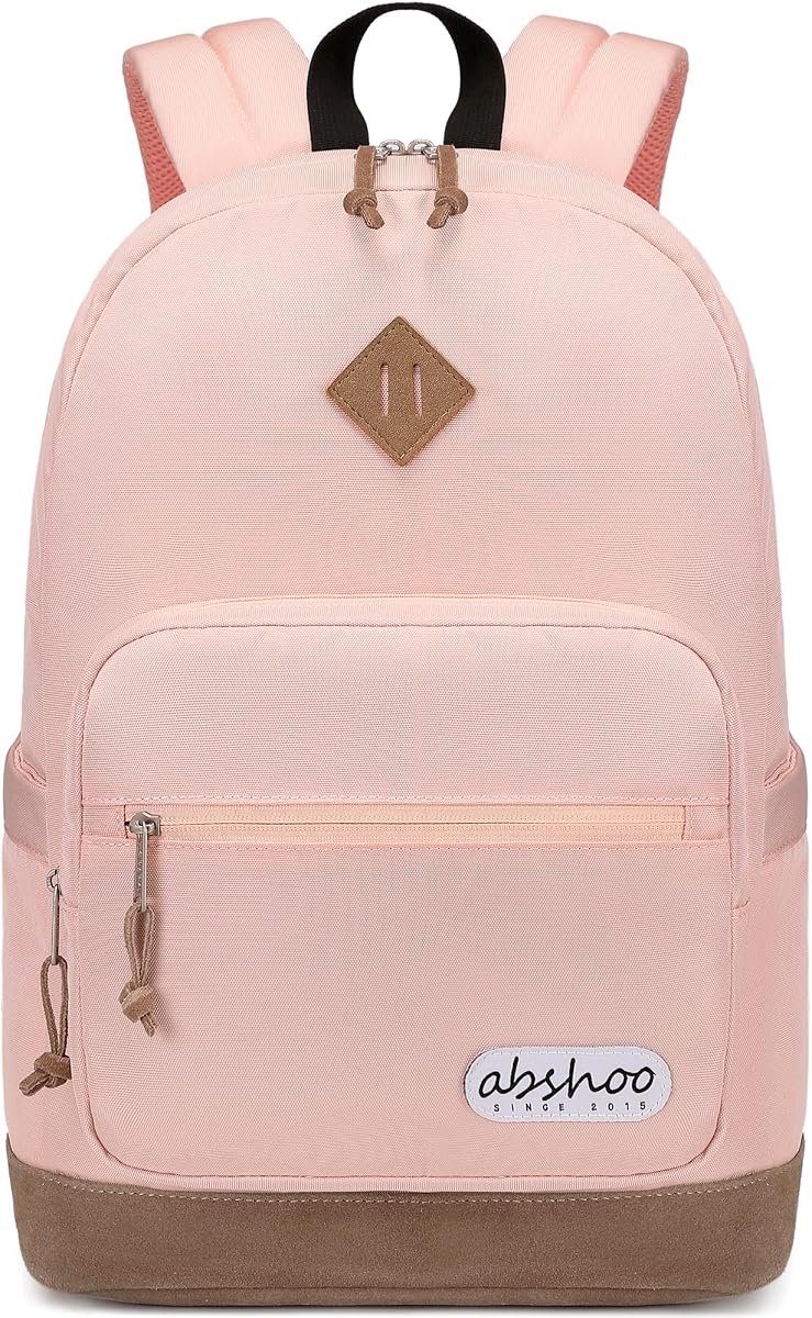 Classic Backpack for School College Bookbag Middle High School Girls Bakcpacks for Teen Casual Daypack (Pink)
