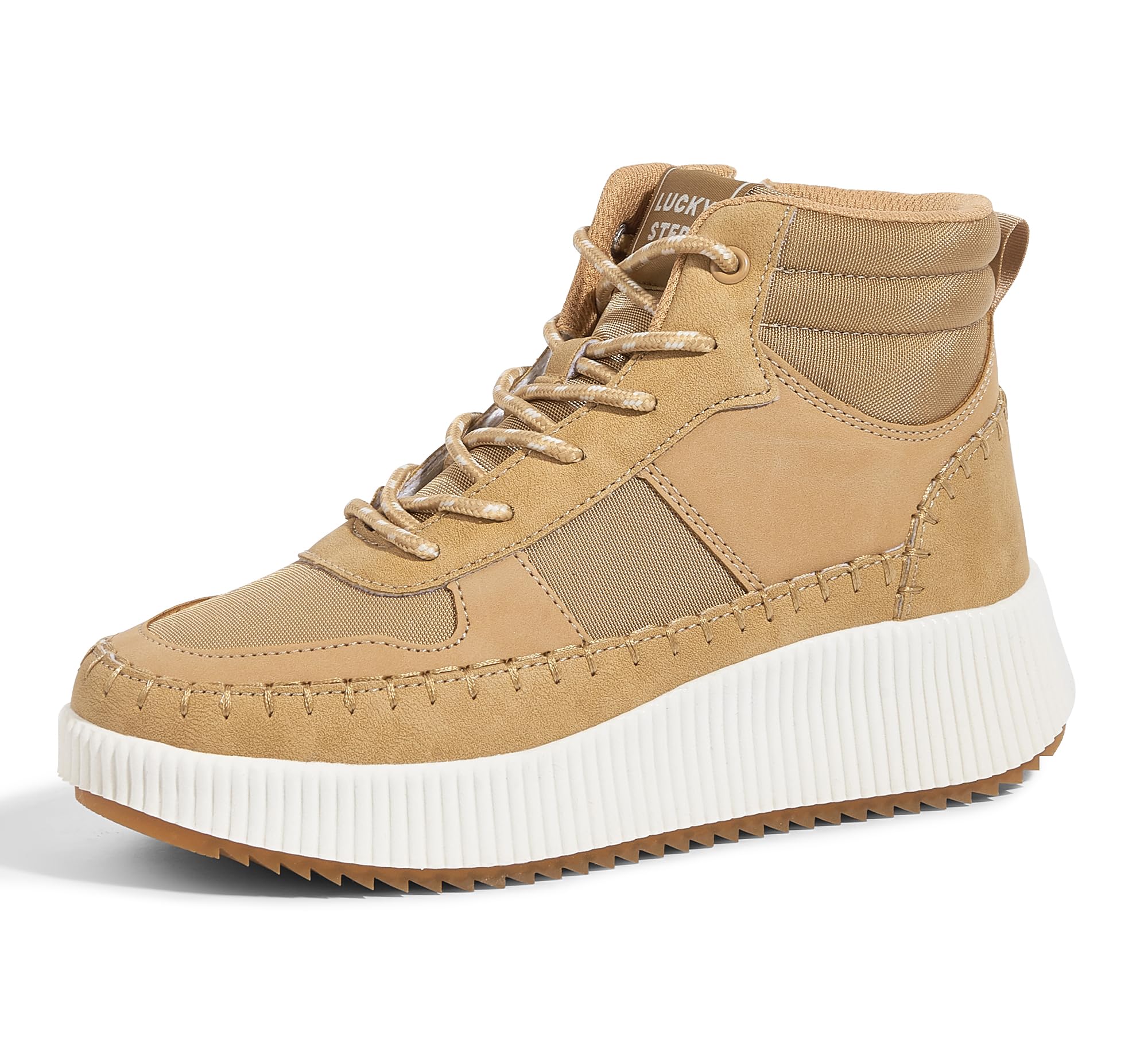 LUCKY STEP Women's Platform High Top Sneakers Fashion Zipper Woven Chunky Ankle Boots Casual Tennis Retro Braided Walking Shoes