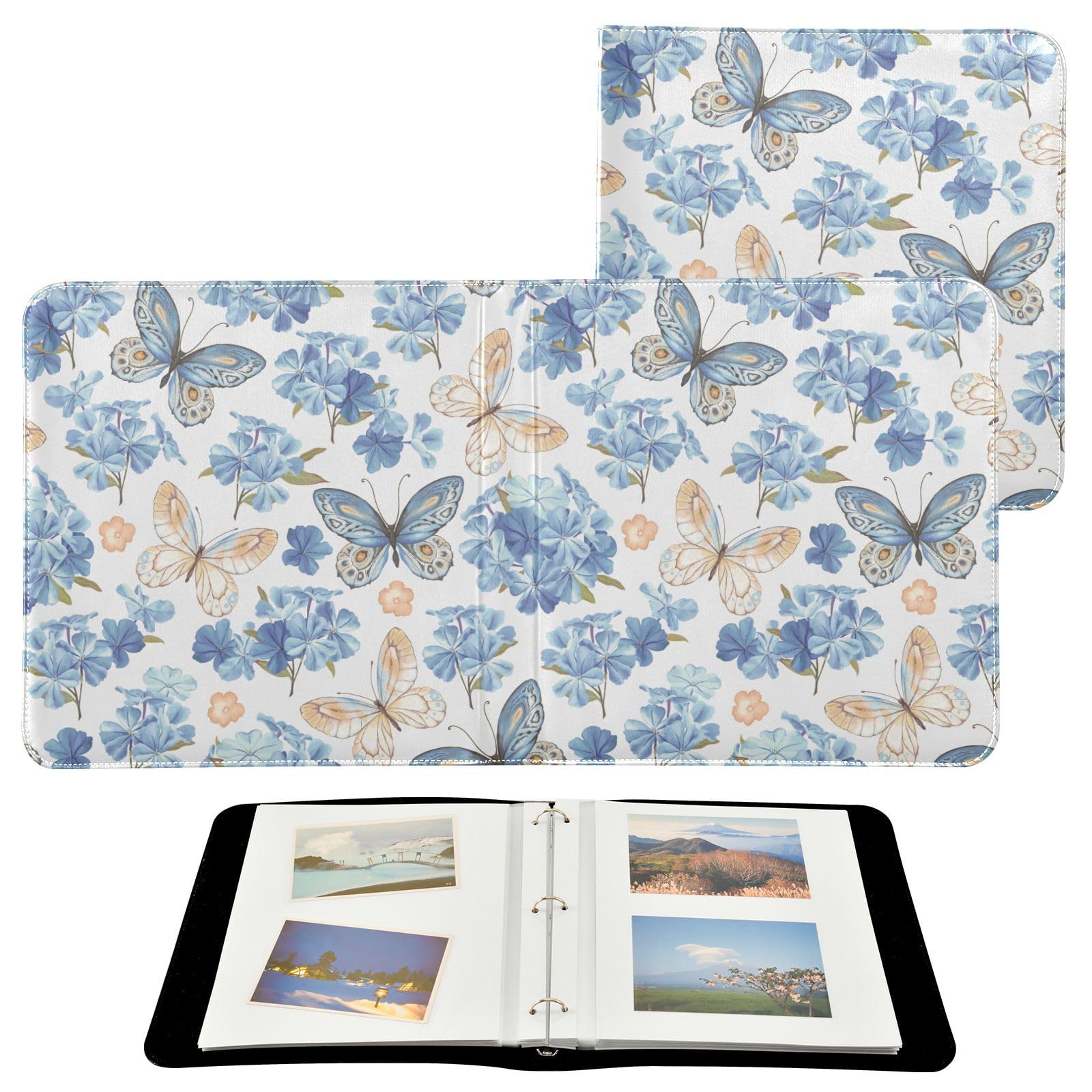 Álbum de fotos, páginas autoadhesivas, estanterías, álbumes de fotos, álbumes de fotos para 4 x 6 flores, mariposas