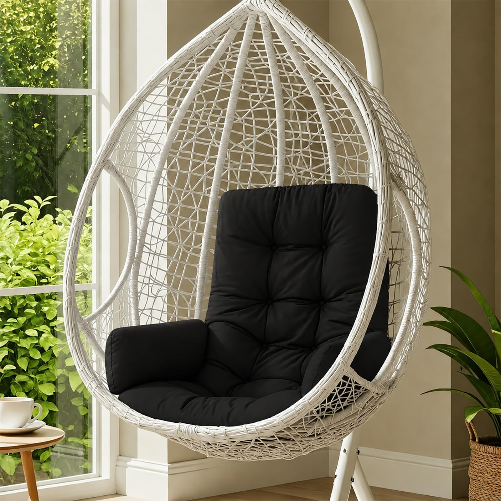 Coussin de fauteuil suspendu - Coussin épais pour balançoire suspendue et panier suspendu - Coussin de jardin lavable pour chaise à bascule - Coussin d'assise intérieur/extérieur pour