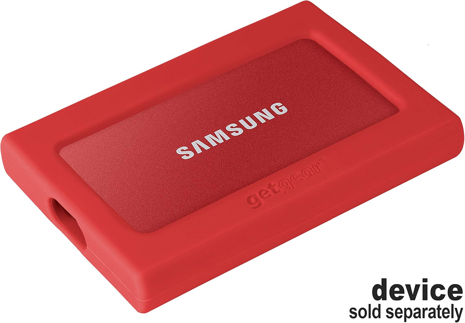 getgear Silicone Bumper for Samsung T7, T7 Touch Portable SSD - 1TB, 2TB, 500GB, USB 3.2, Strong-Shock Absorbing, Slip-Resistant-Red