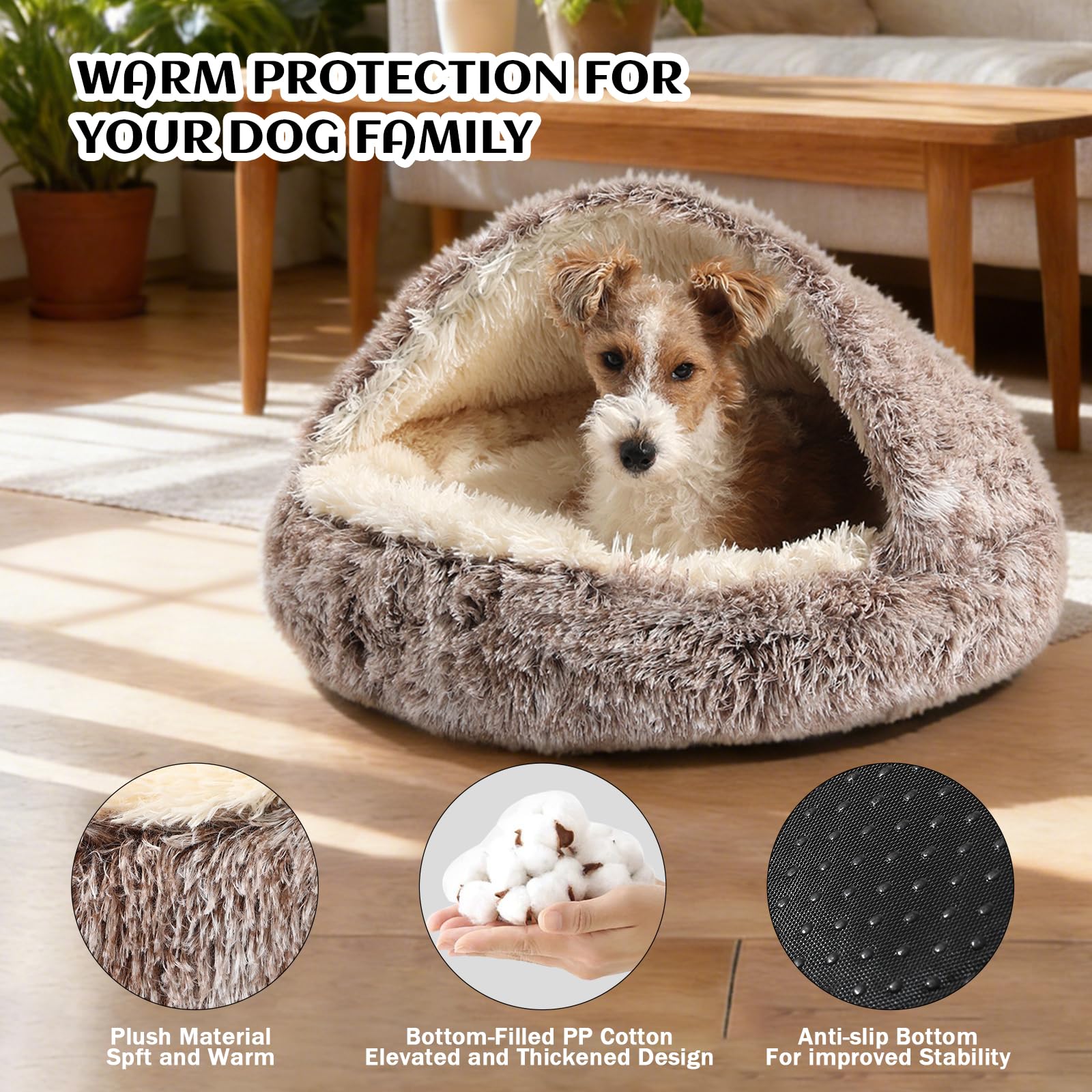 Amazon.com : NOYAL Round Hooded Donut Dog Bed for Small & Medium