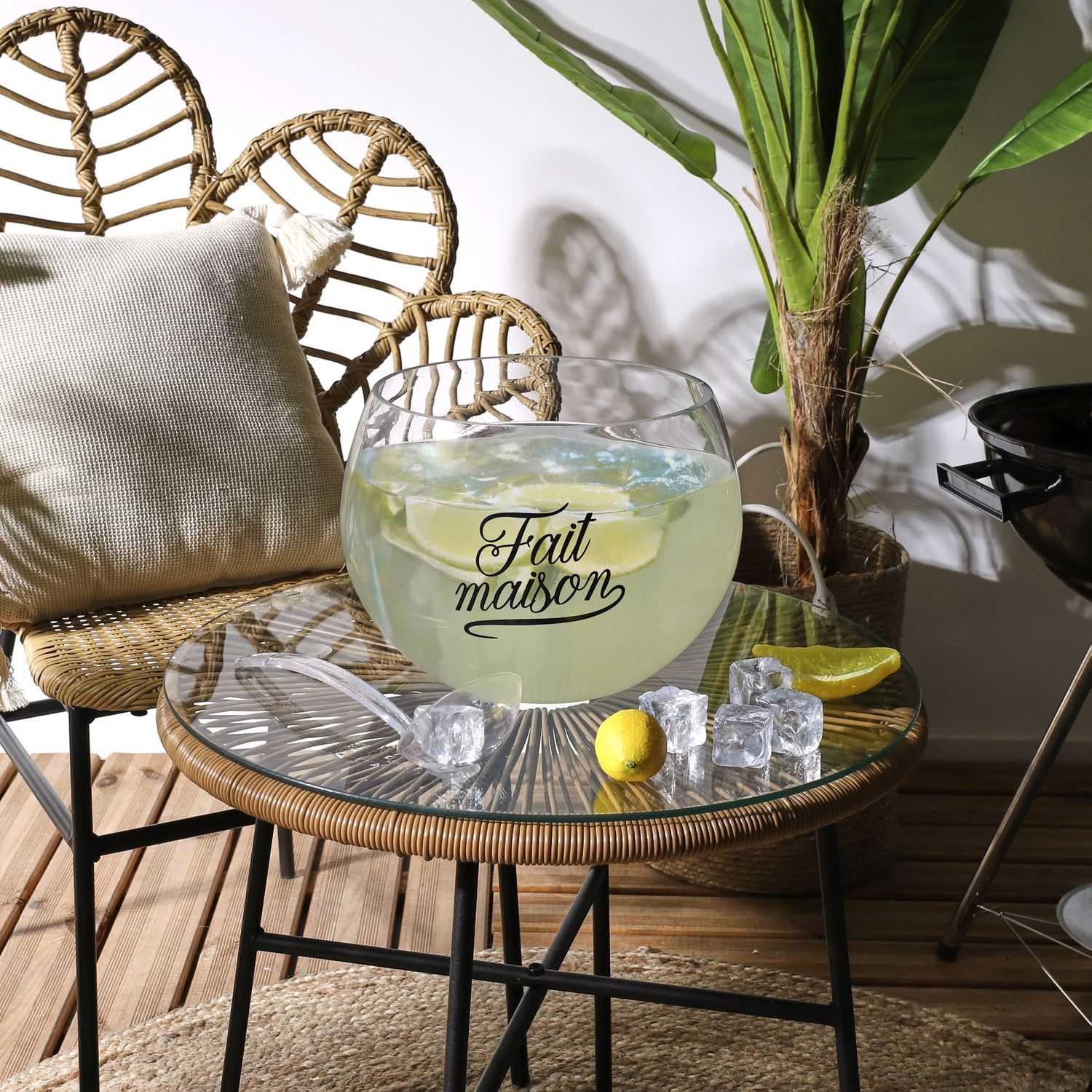 HOME DECO FACTORY Bowle-Schüssel mit Kelle Aperitif Transparent