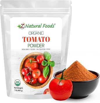Z Natural Foods Organic Tomato Powder, Antioxidant-Rich Fruit Powder, Ideal for Smoothies, Cooking, Baking, Non-GMO, Vegan, Gluten-Free, Kosher, 1 lb